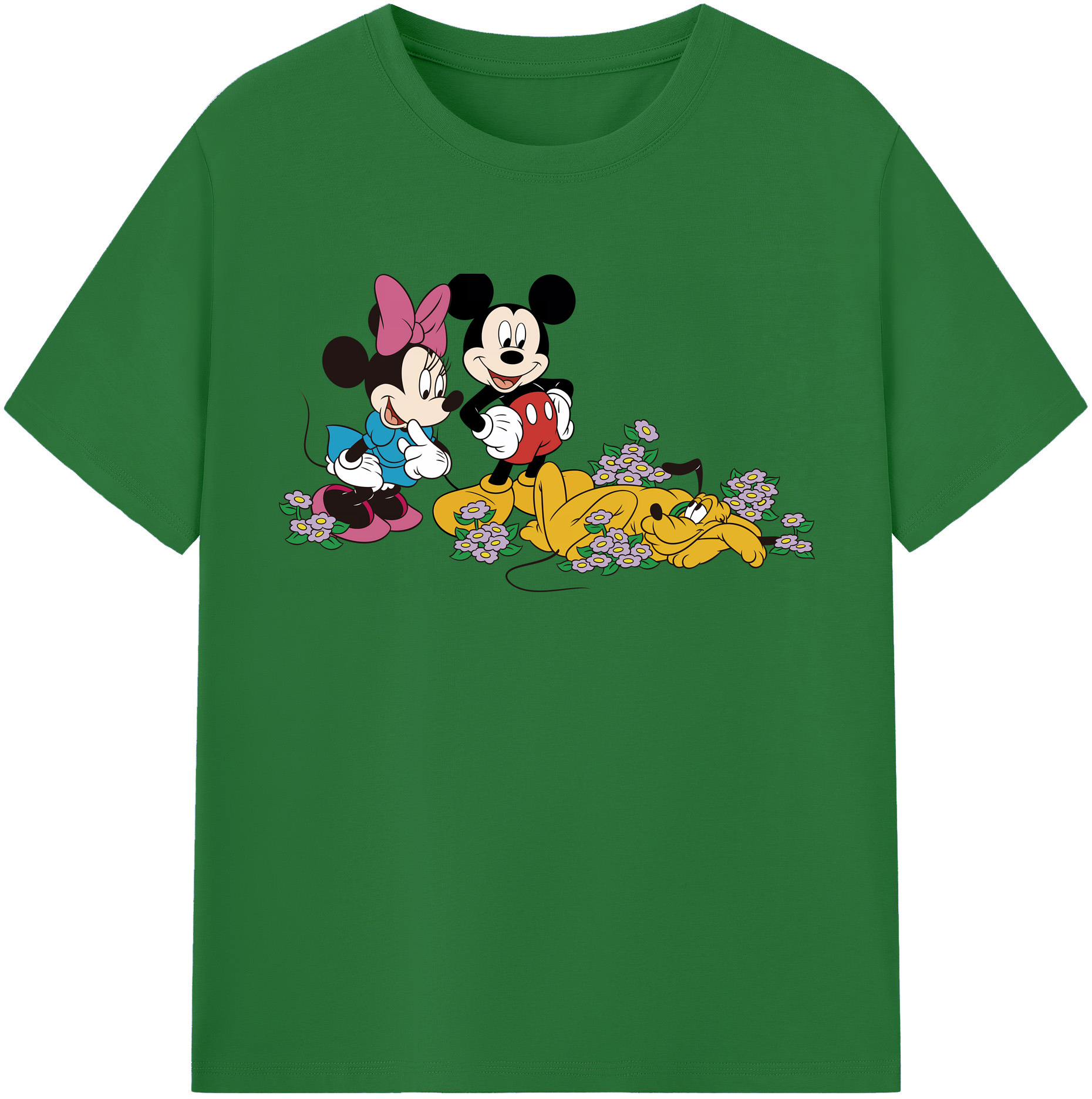 （画像用） ミッキーマウス Mickey Mouse 綿100％半袖Tシャツ（フロントプリント）
