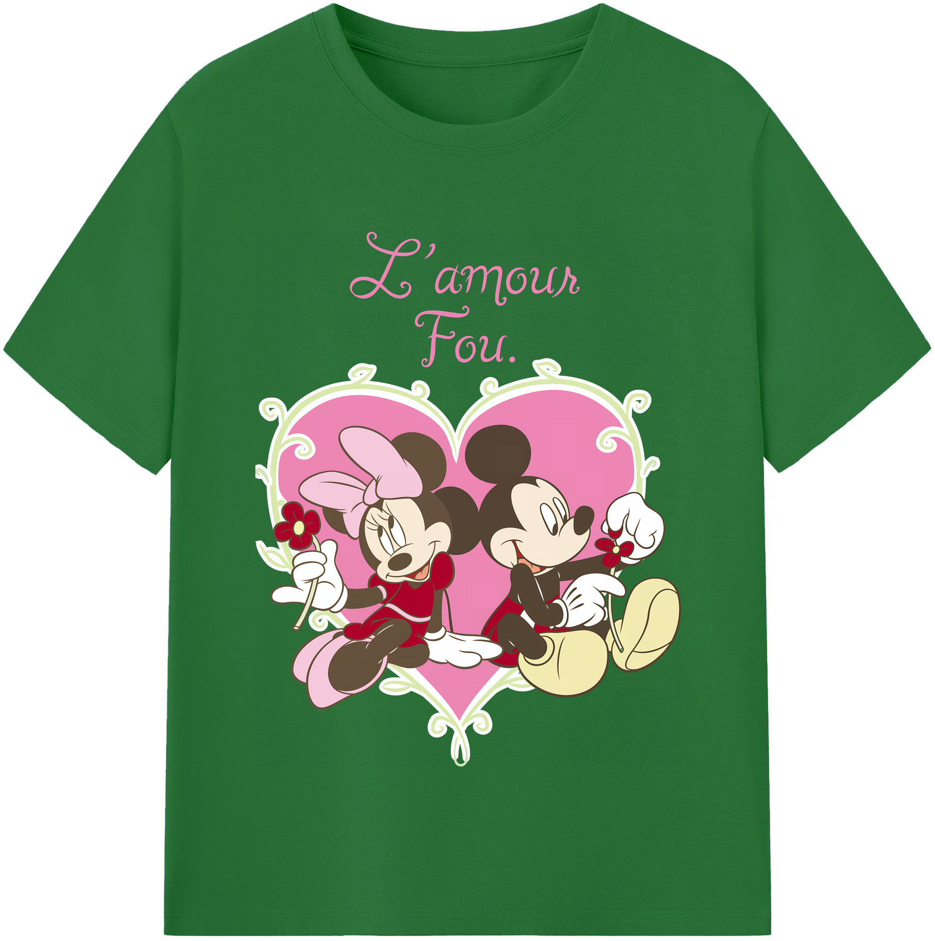 （画像用） ミッキーマウス Mickey Mouse 綿100％半袖Tシャツ（フロントプリント）