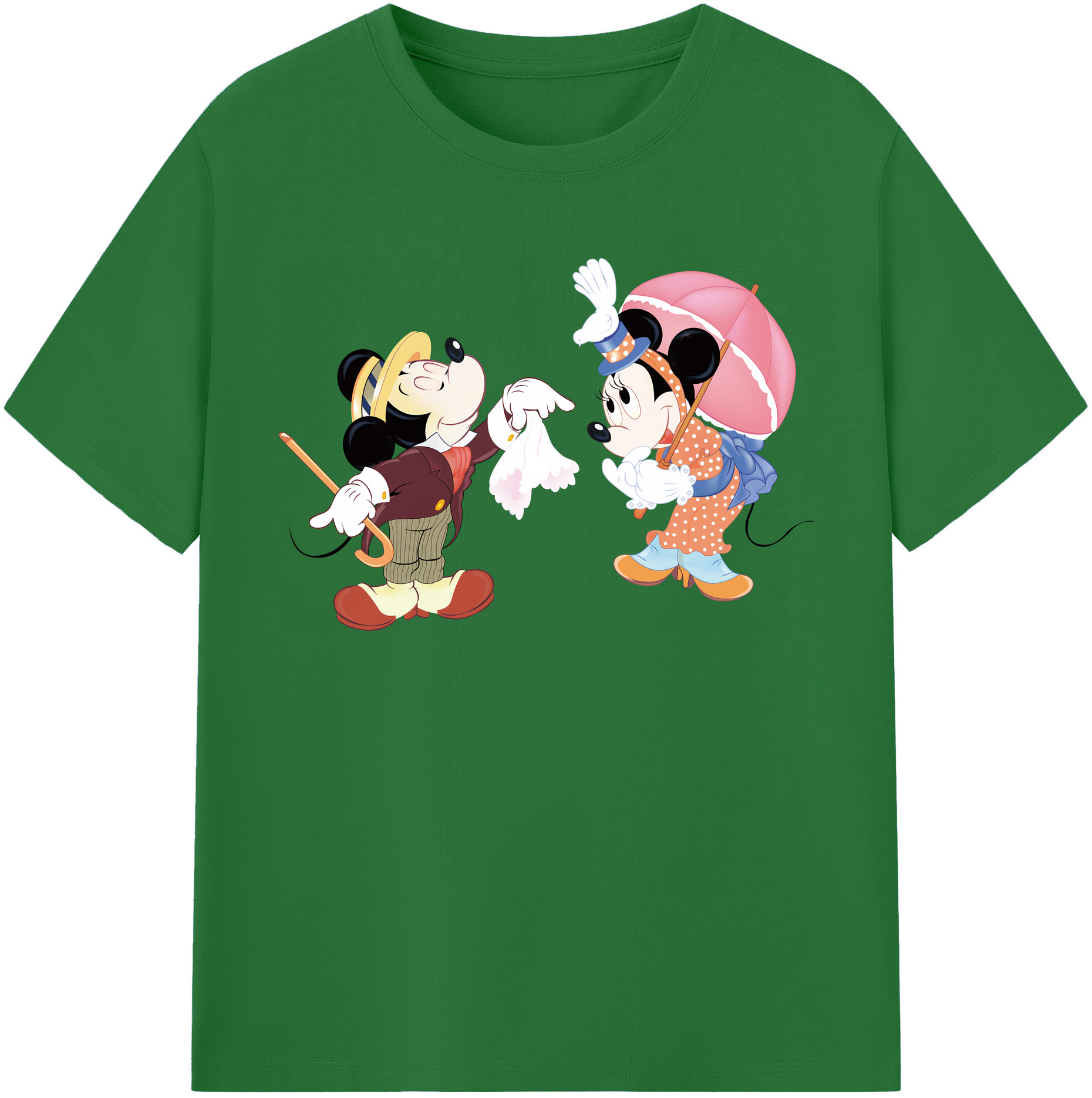 （画像用） ミッキーマウス Mickey Mouse 綿100％半袖Tシャツ（フロントプリント）