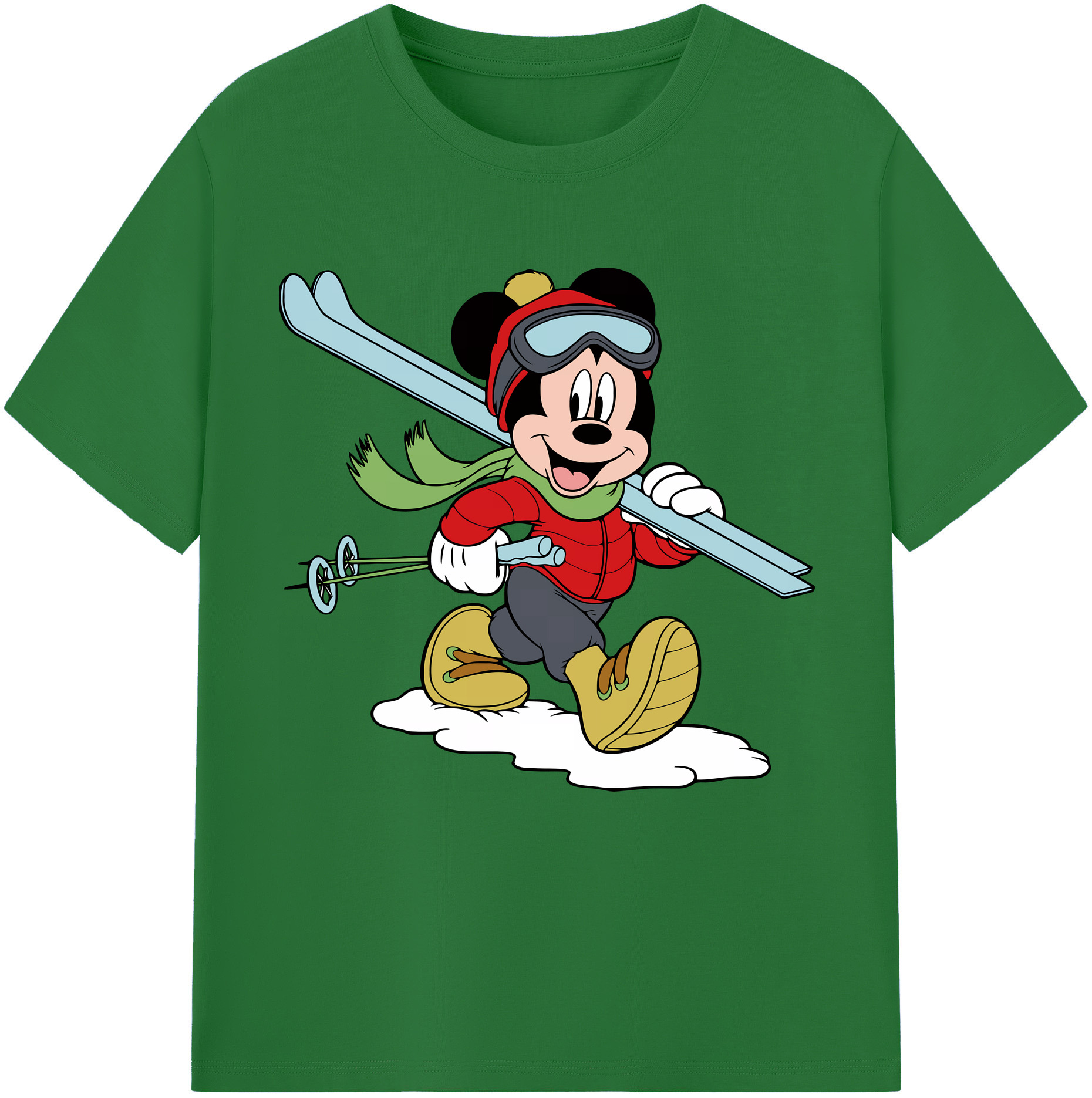 （画像用） ミッキーマウス Mickey Mouse 綿100％半袖Tシャツ（フロントプリント）