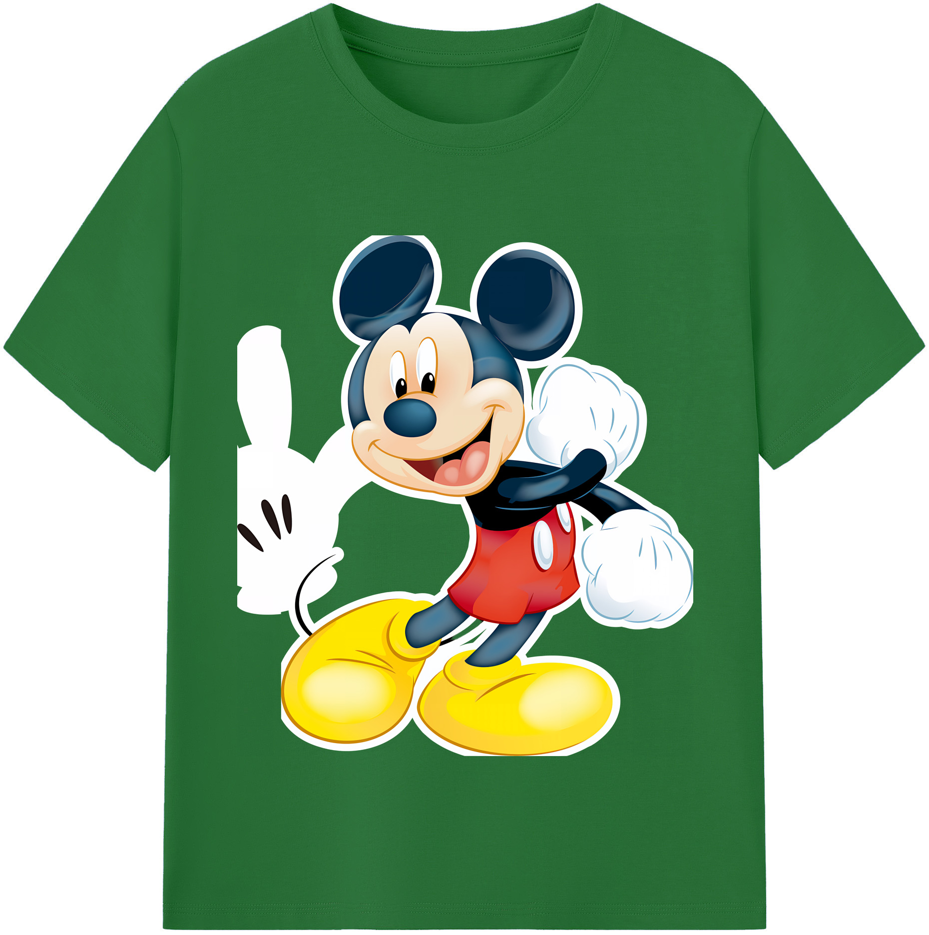 （画像用） ミッキーマウス Mickey Mouse 綿100％半袖Tシャツ（フロントプリント）