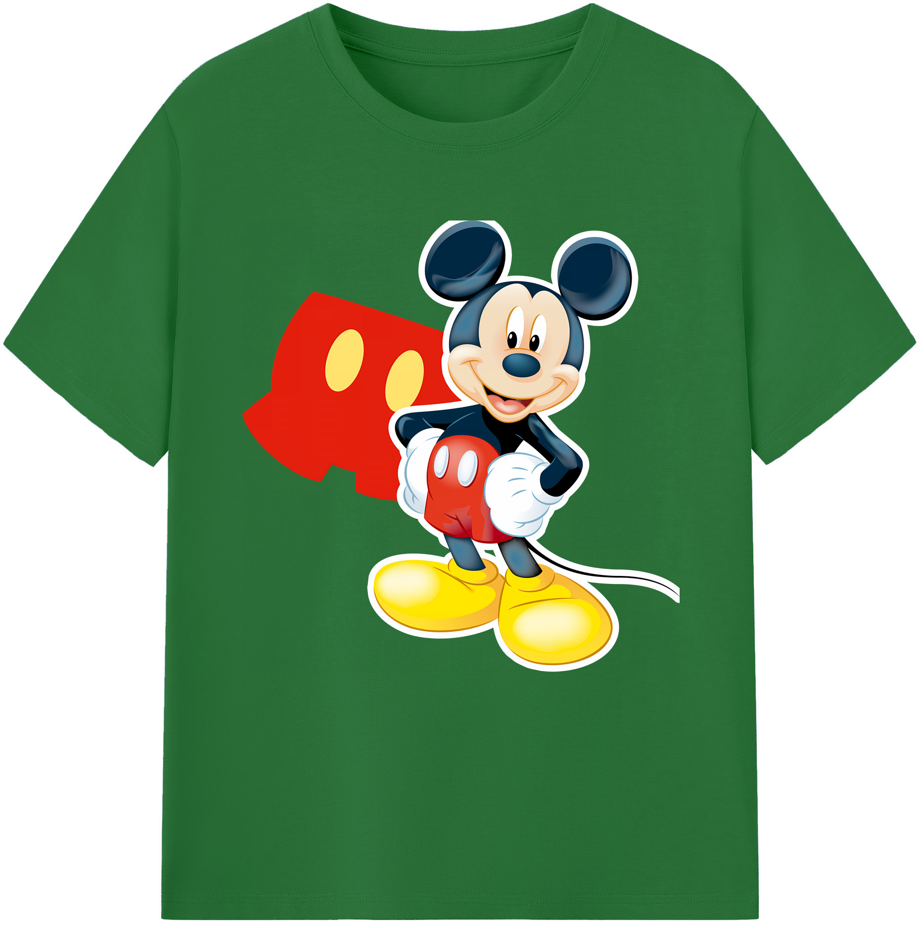 （画像用） ミッキーマウス Mickey Mouse 綿100％半袖Tシャツ（フロントプリント）