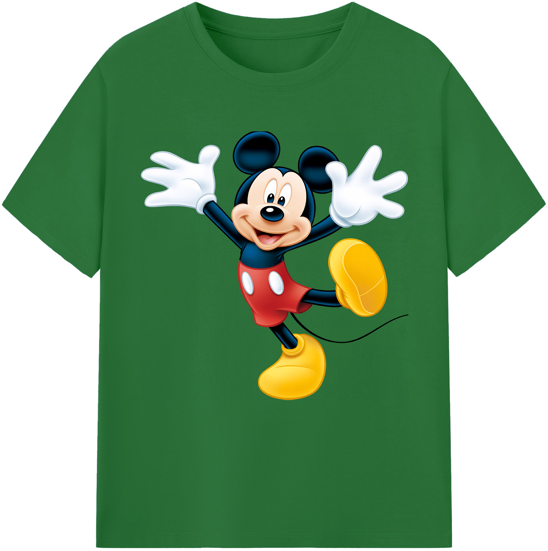 （画像用） ミッキーマウス Mickey Mouse 綿100％半袖Tシャツ（フロントプリント）