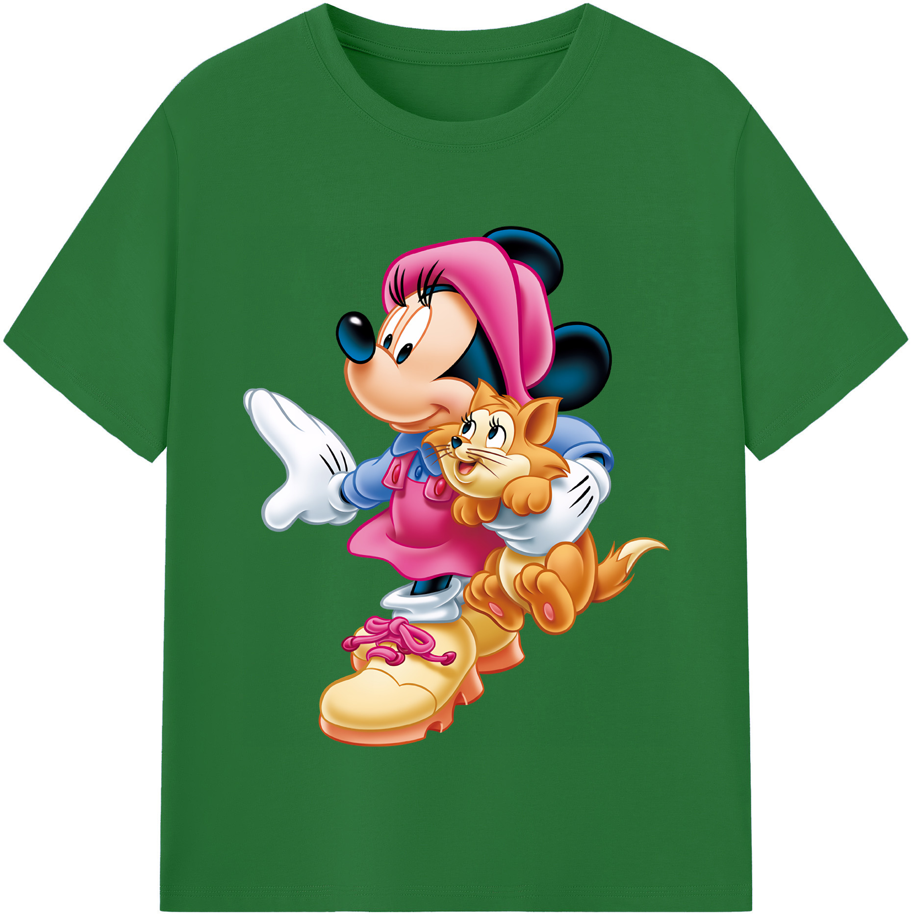 （画像用） ミッキーマウス Mickey Mouse 綿100％半袖Tシャツ（フロントプリント）