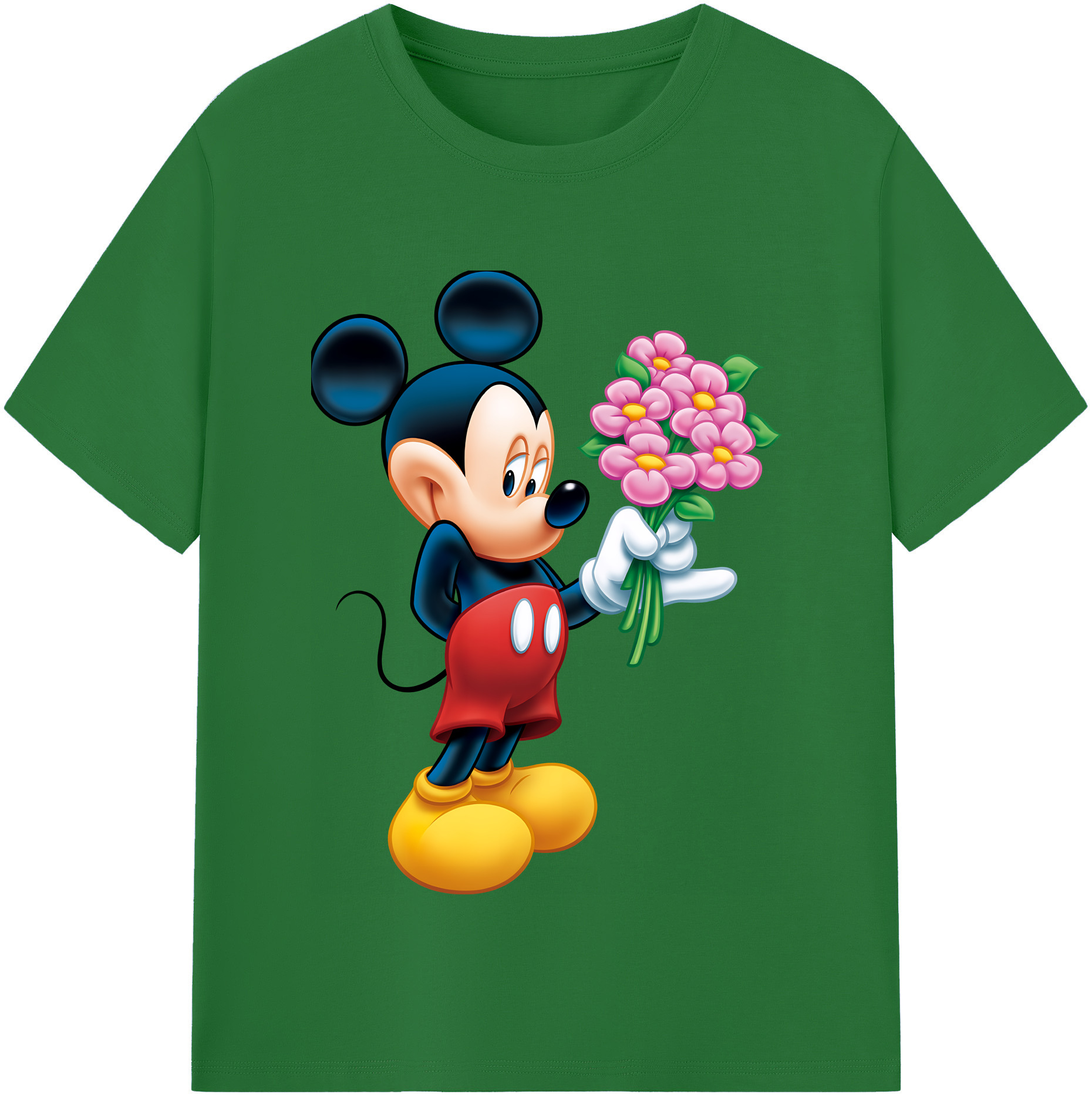（画像用） ミッキーマウス Mickey Mouse 綿100％半袖Tシャツ（フロントプリント）