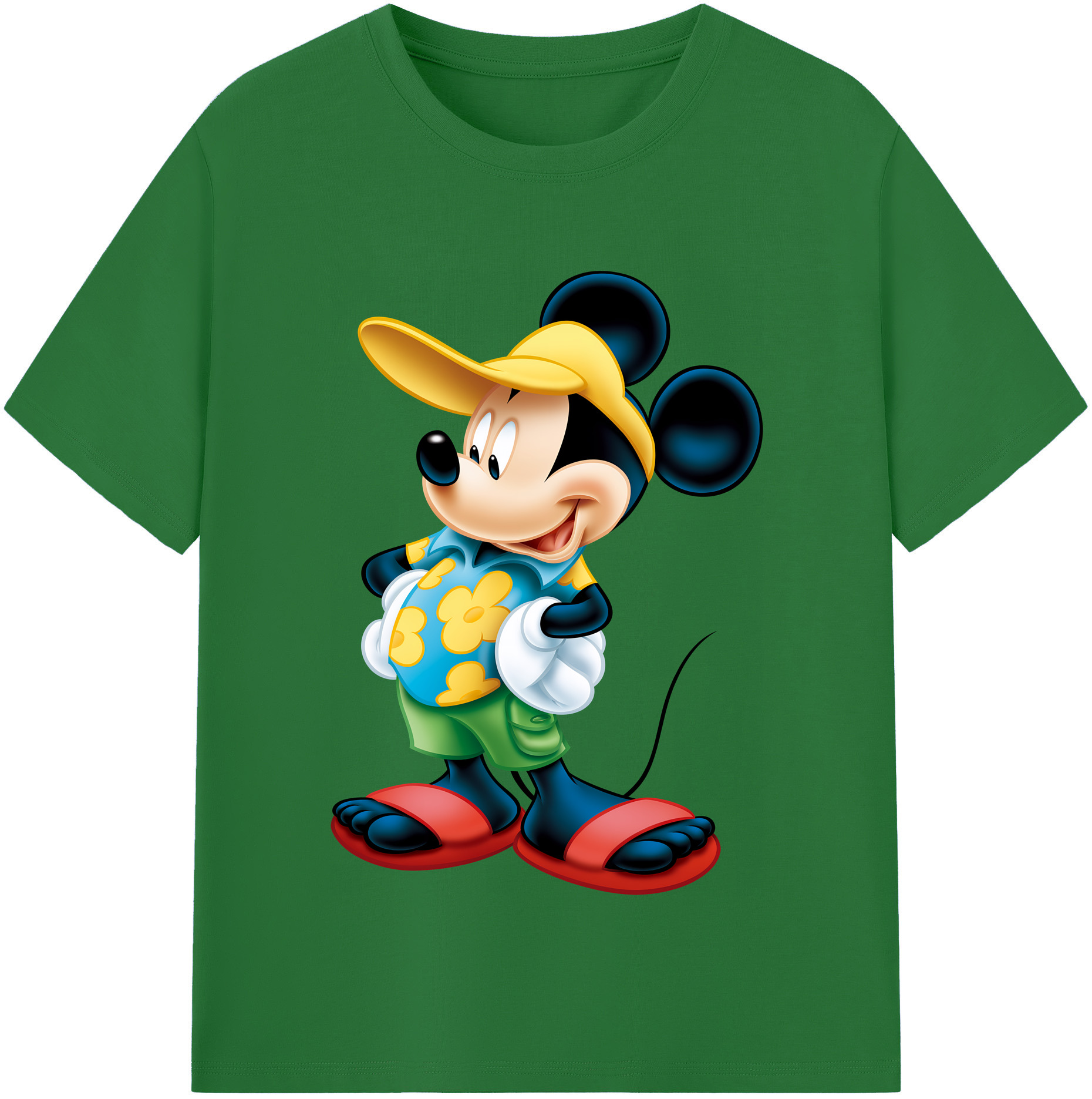 （画像用） ミッキーマウス Mickey Mouse 綿100％半袖Tシャツ（フロントプリント）