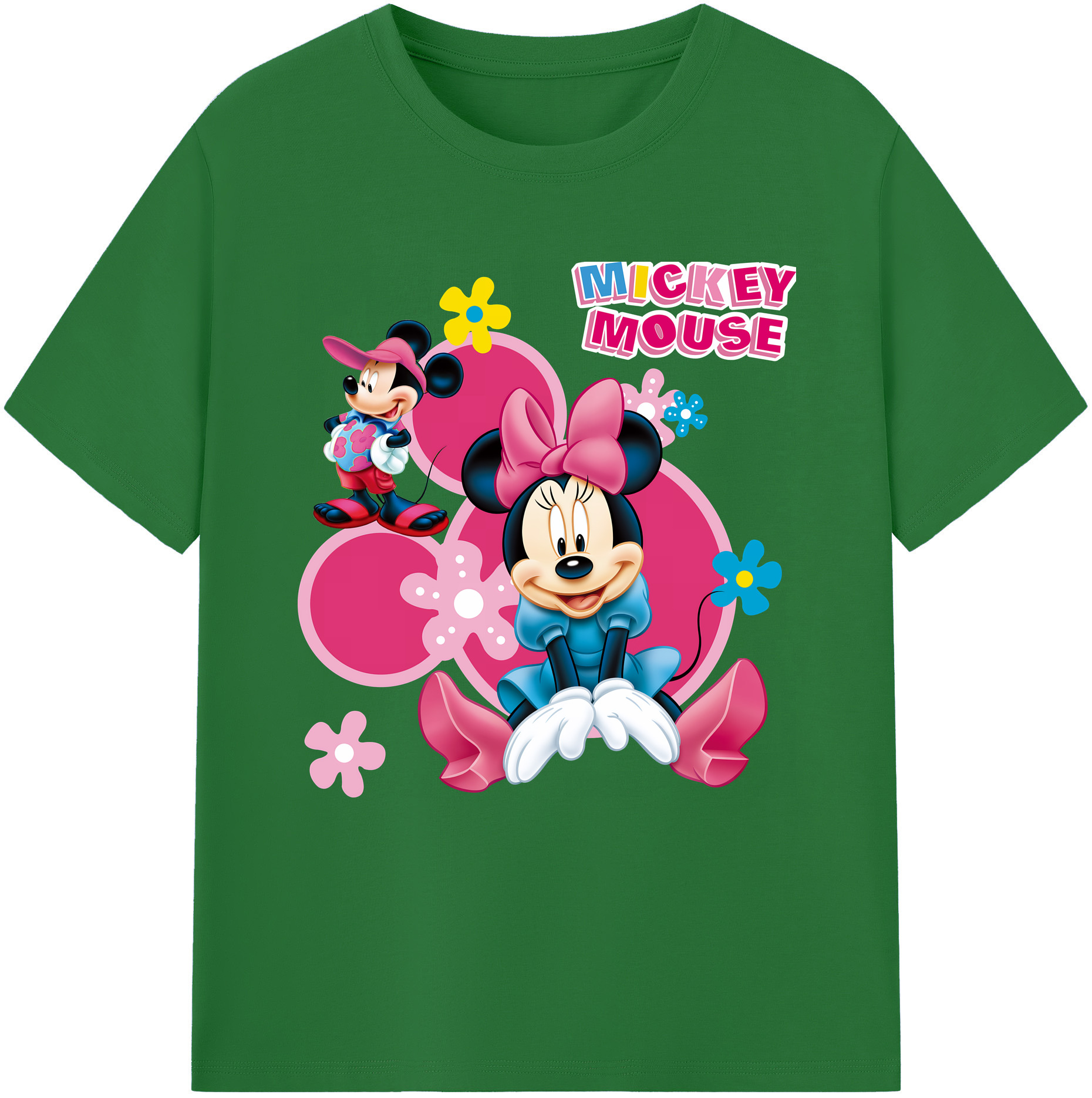 （画像用） ミッキーマウス Mickey Mouse 綿100％半袖Tシャツ（フロントプリント）