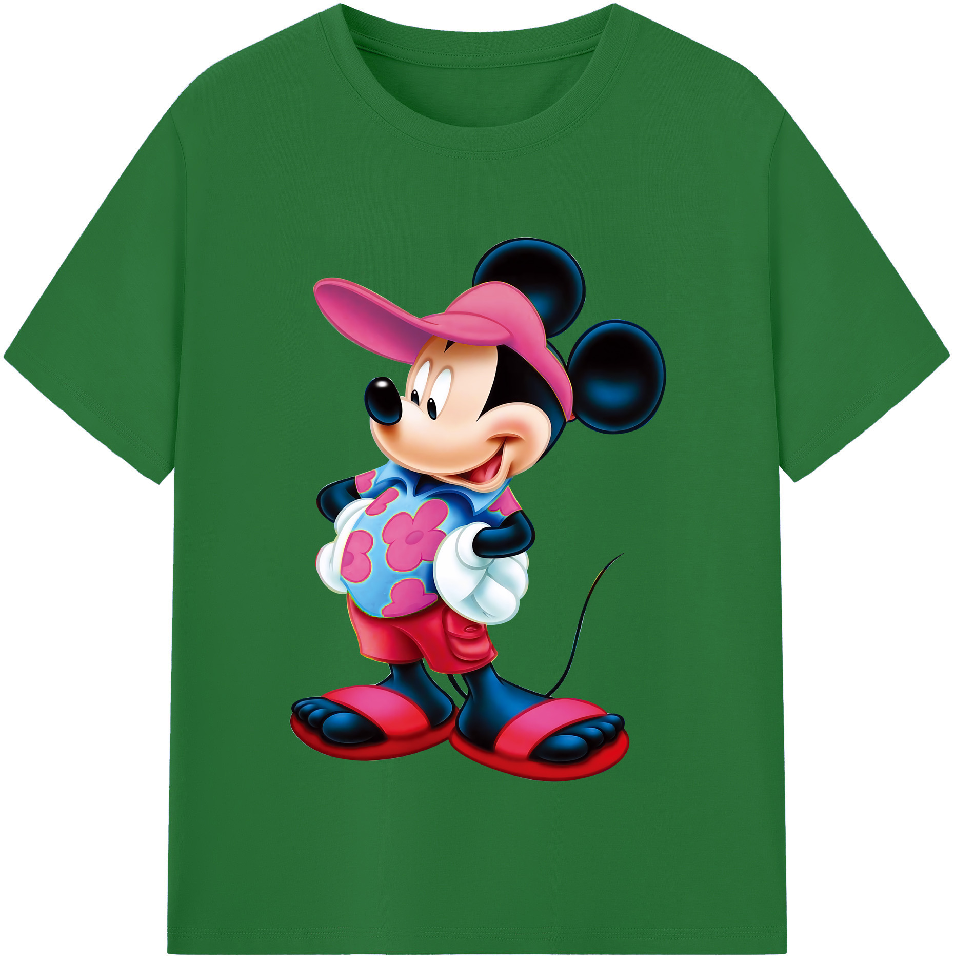 （画像用） ミッキーマウス Mickey Mouse 綿100％半袖Tシャツ（フロントプリント）