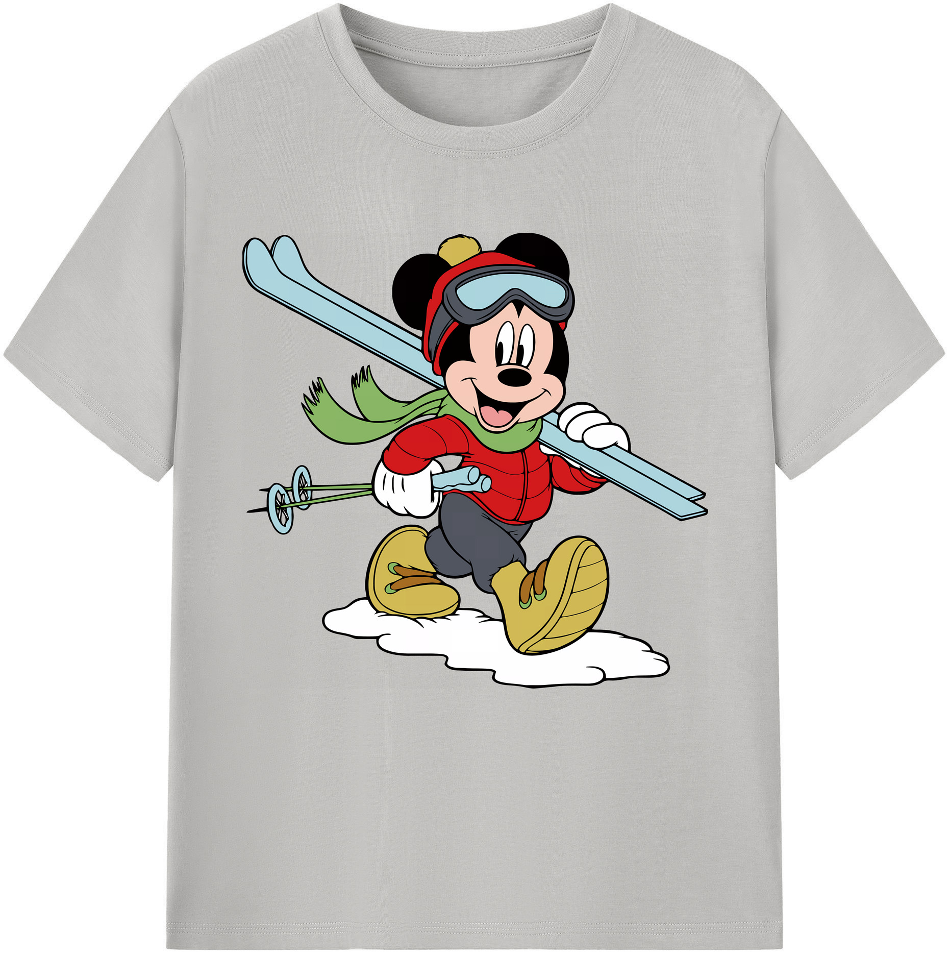 （画像用） ミッキーマウス Mickey Mouse 綿100％半袖Tシャツ（フロントプリント）
