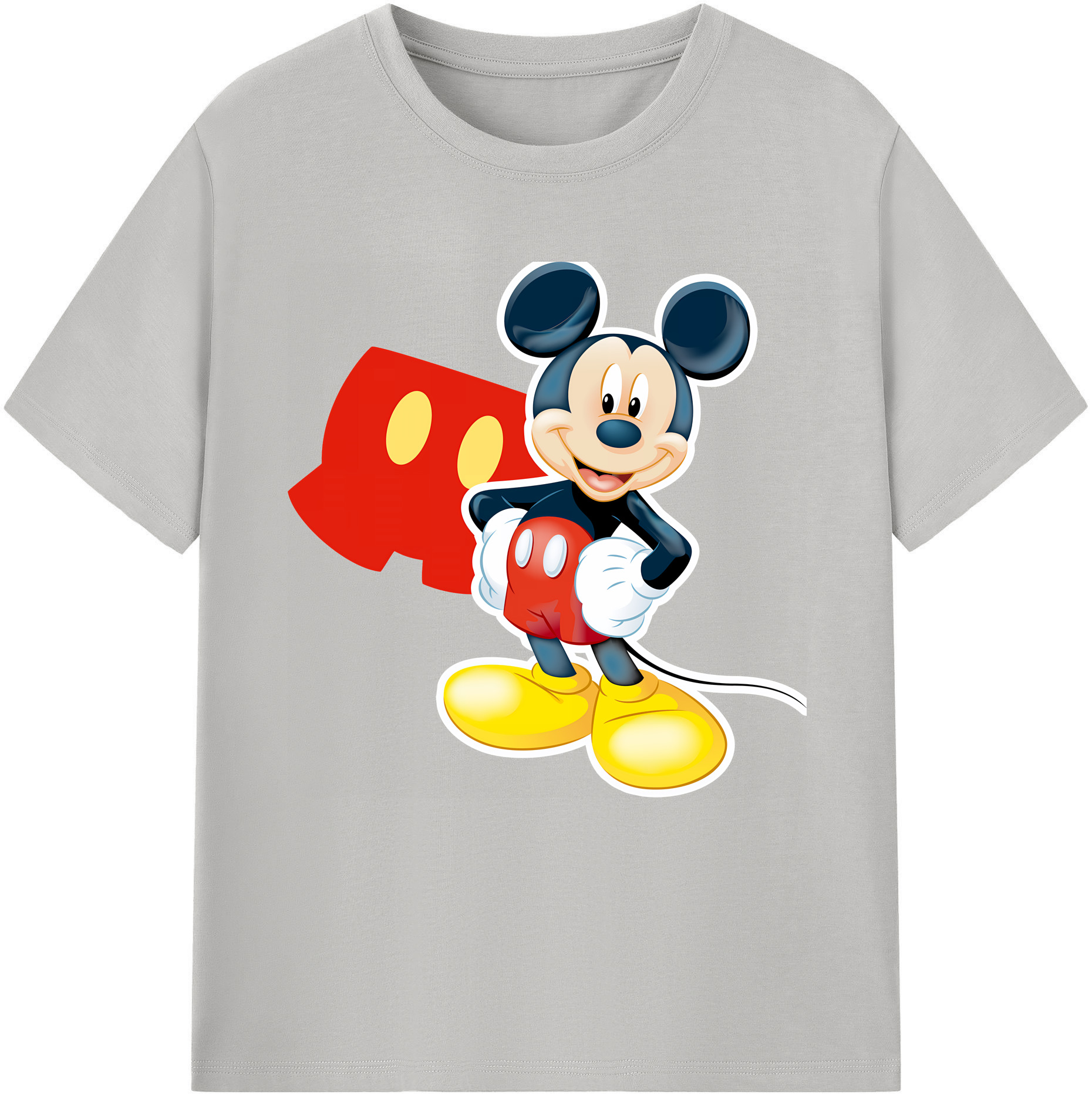 （画像用） ミッキーマウス Mickey Mouse 綿100％半袖Tシャツ（フロントプリント）