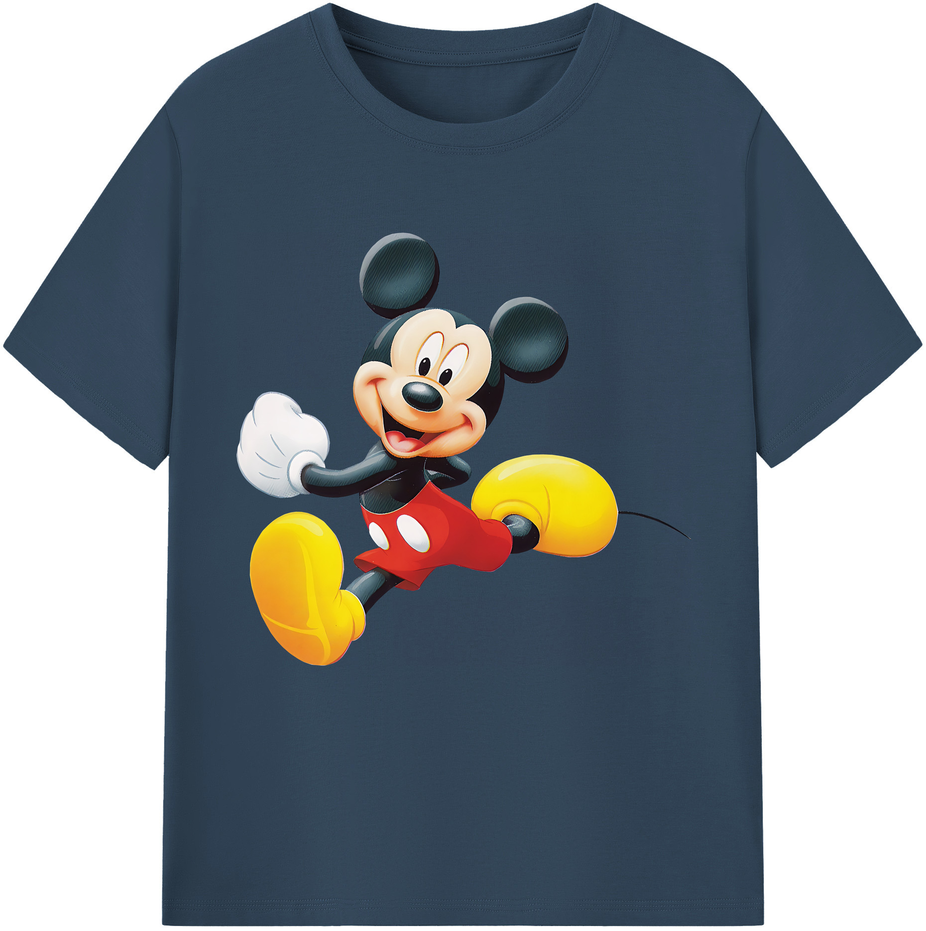 （画像用） ミッキーマウス Mickey Mouse 綿100％半袖Tシャツ（フロントプリント）