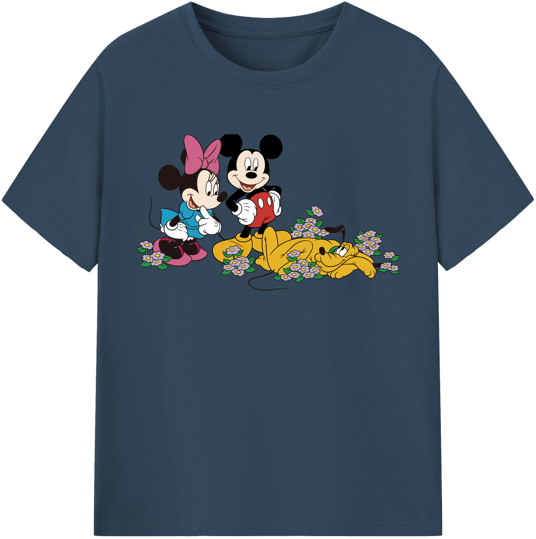 （画像用） ミッキーマウス Mickey Mouse 綿100％半袖Tシャツ（フロントプリント）