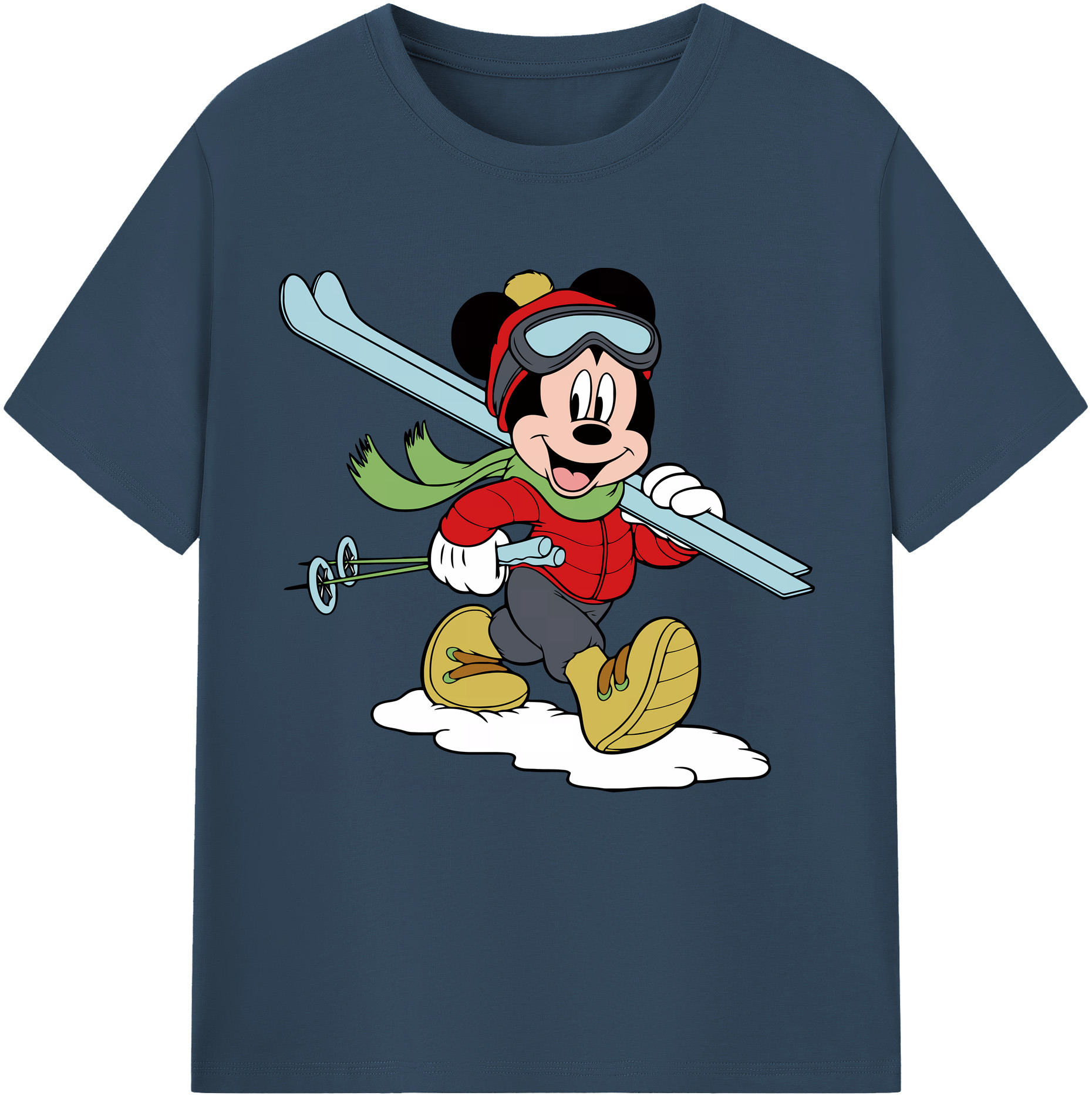 （画像用） ミッキーマウス Mickey Mouse 綿100％半袖Tシャツ（フロントプリント）