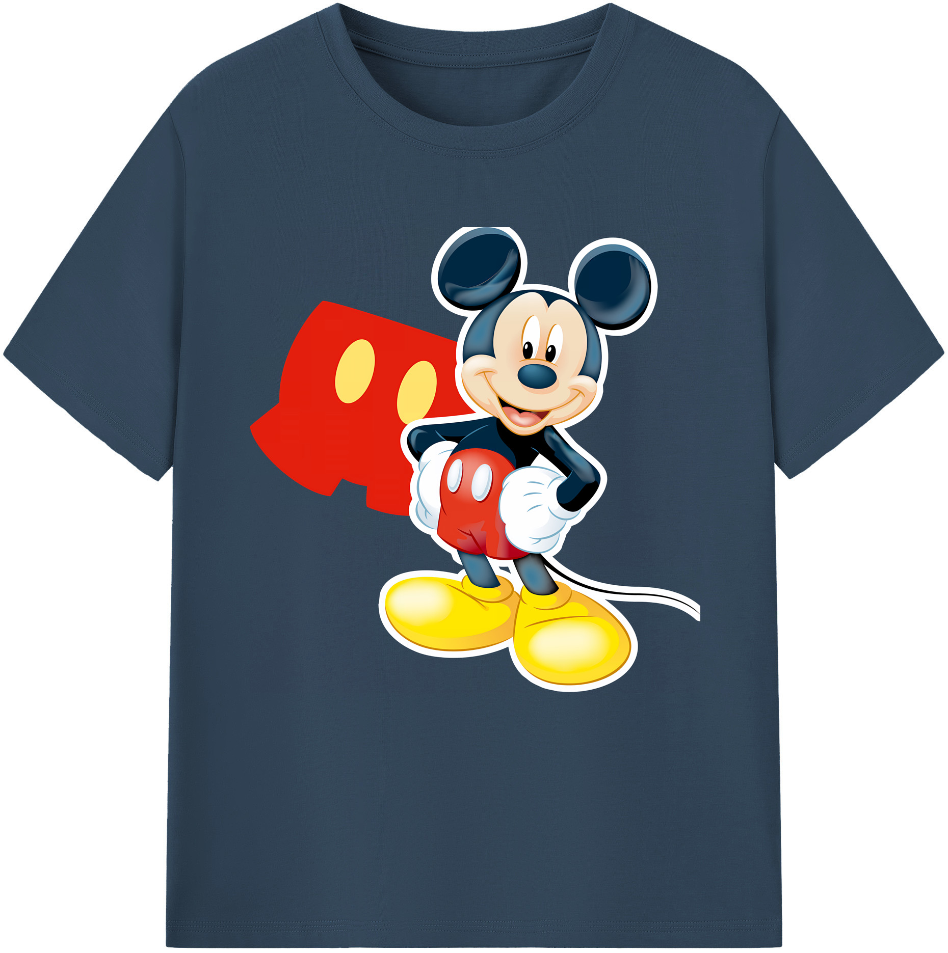 （画像用） ミッキーマウス Mickey Mouse 綿100％半袖Tシャツ（フロントプリント）