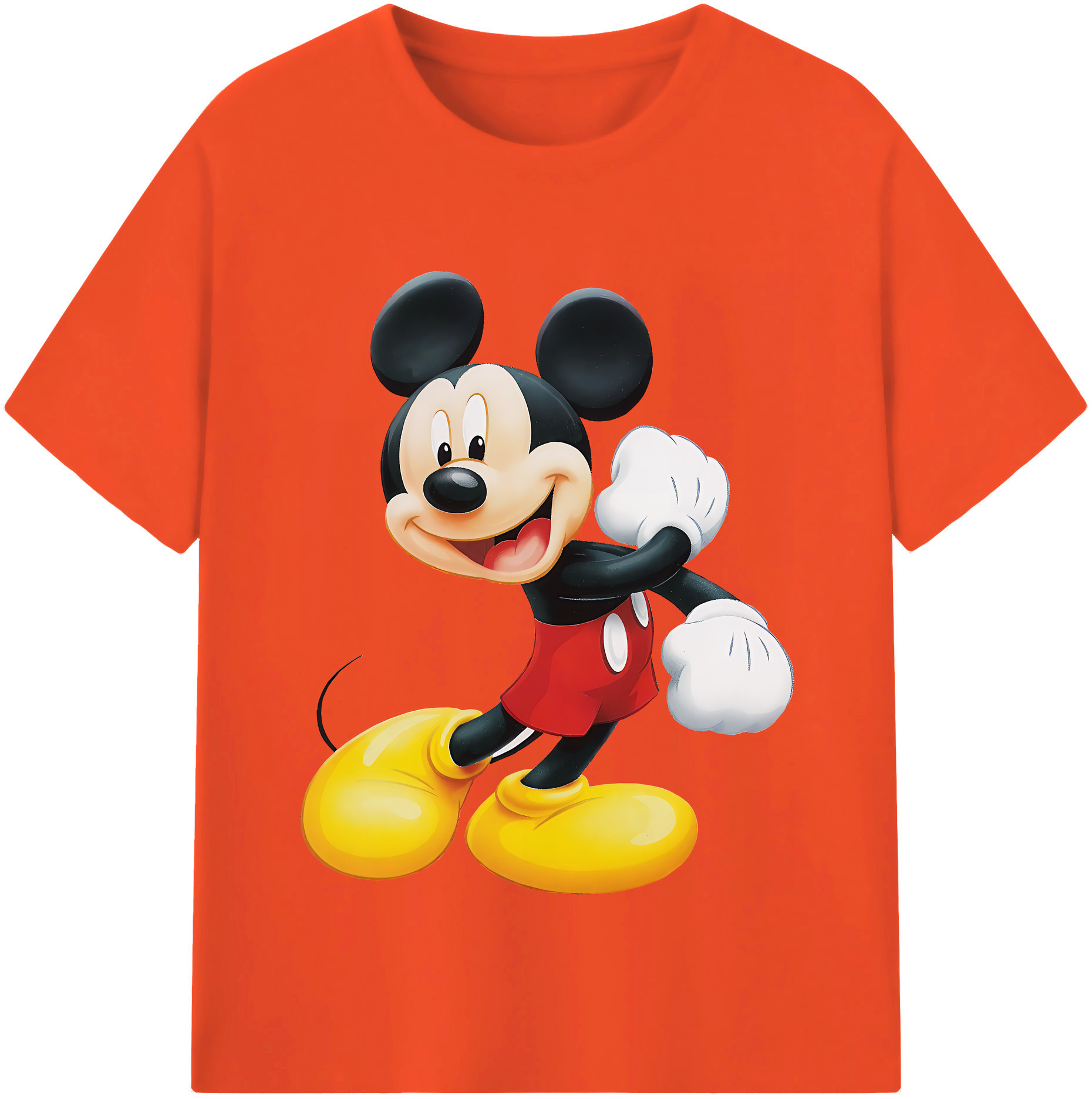 （画像用） ミッキーマウス Mickey Mouse 綿100％半袖Tシャツ（フロントプリント）