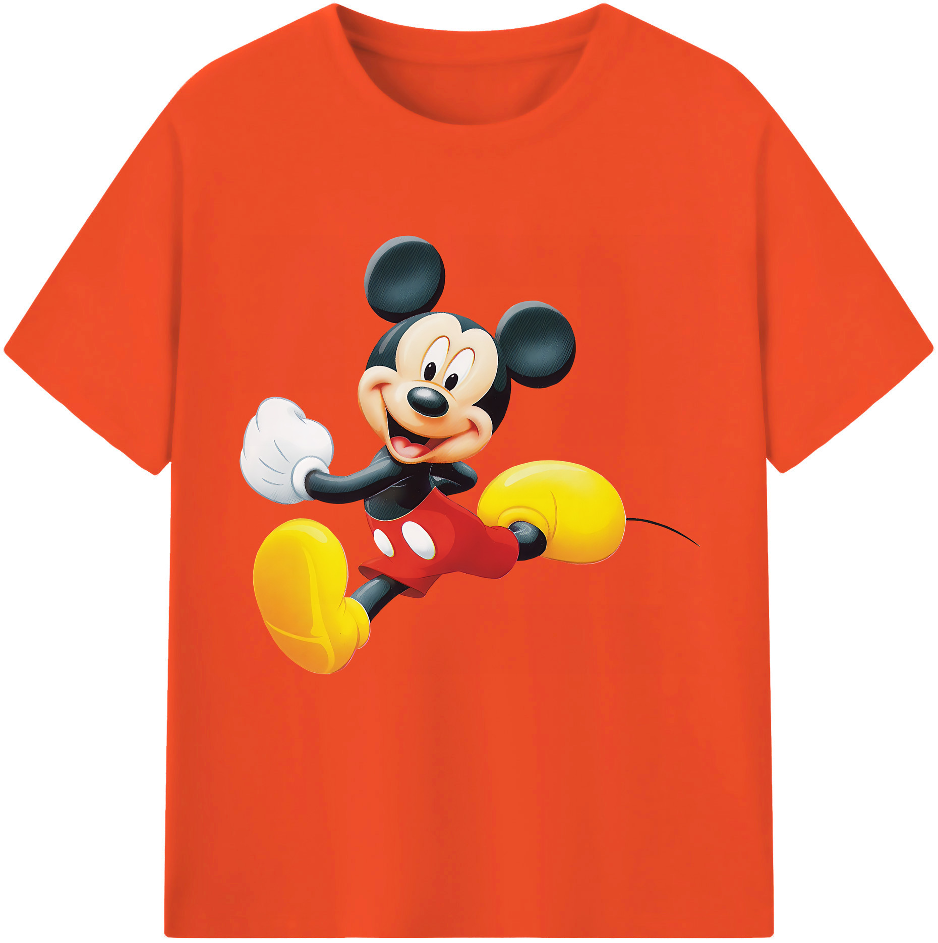 （画像用） ミッキーマウス Mickey Mouse 綿100％半袖Tシャツ（フロントプリント）