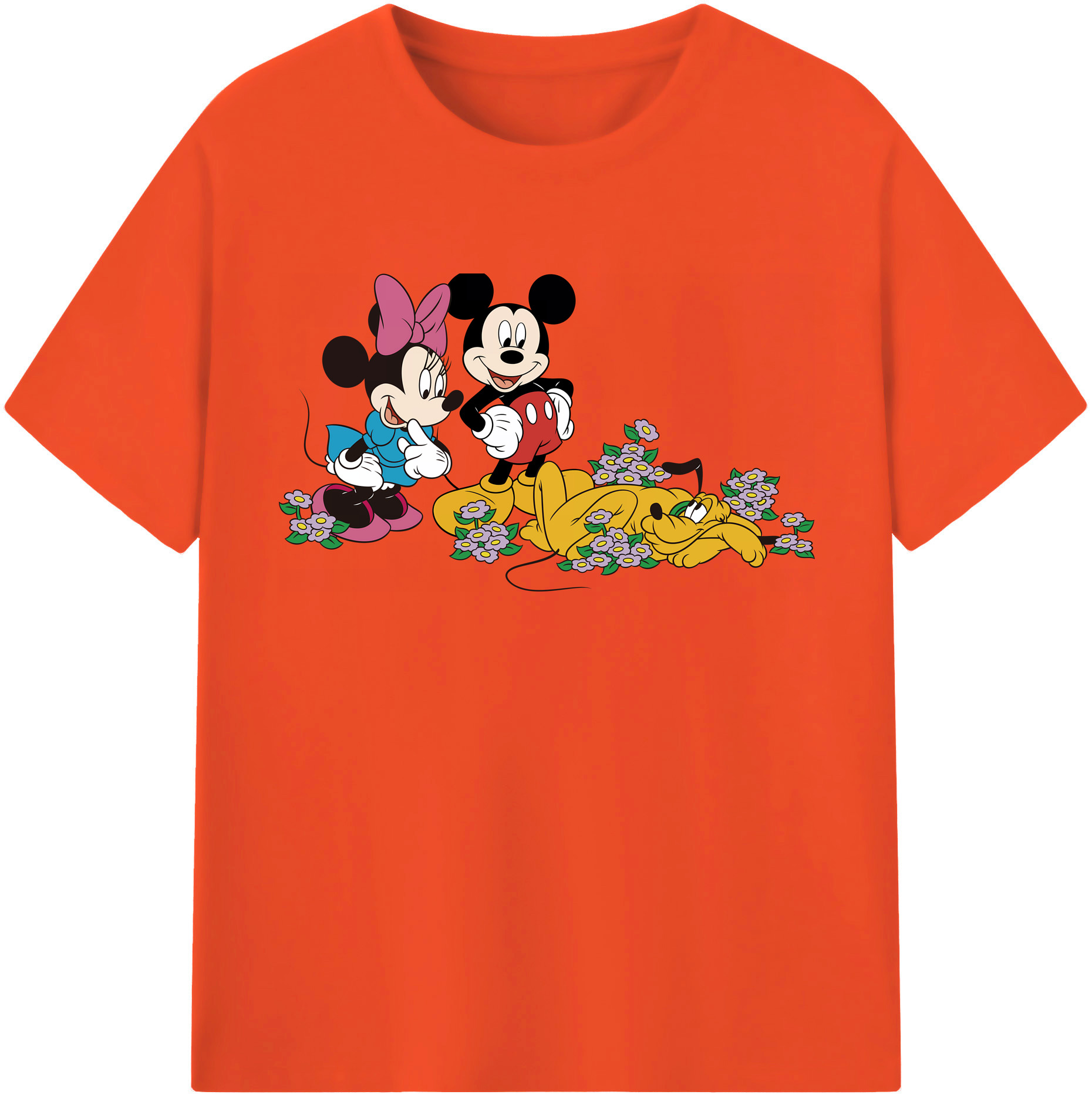 （画像用） ミッキーマウス Mickey Mouse 綿100％半袖Tシャツ（フロントプリント）