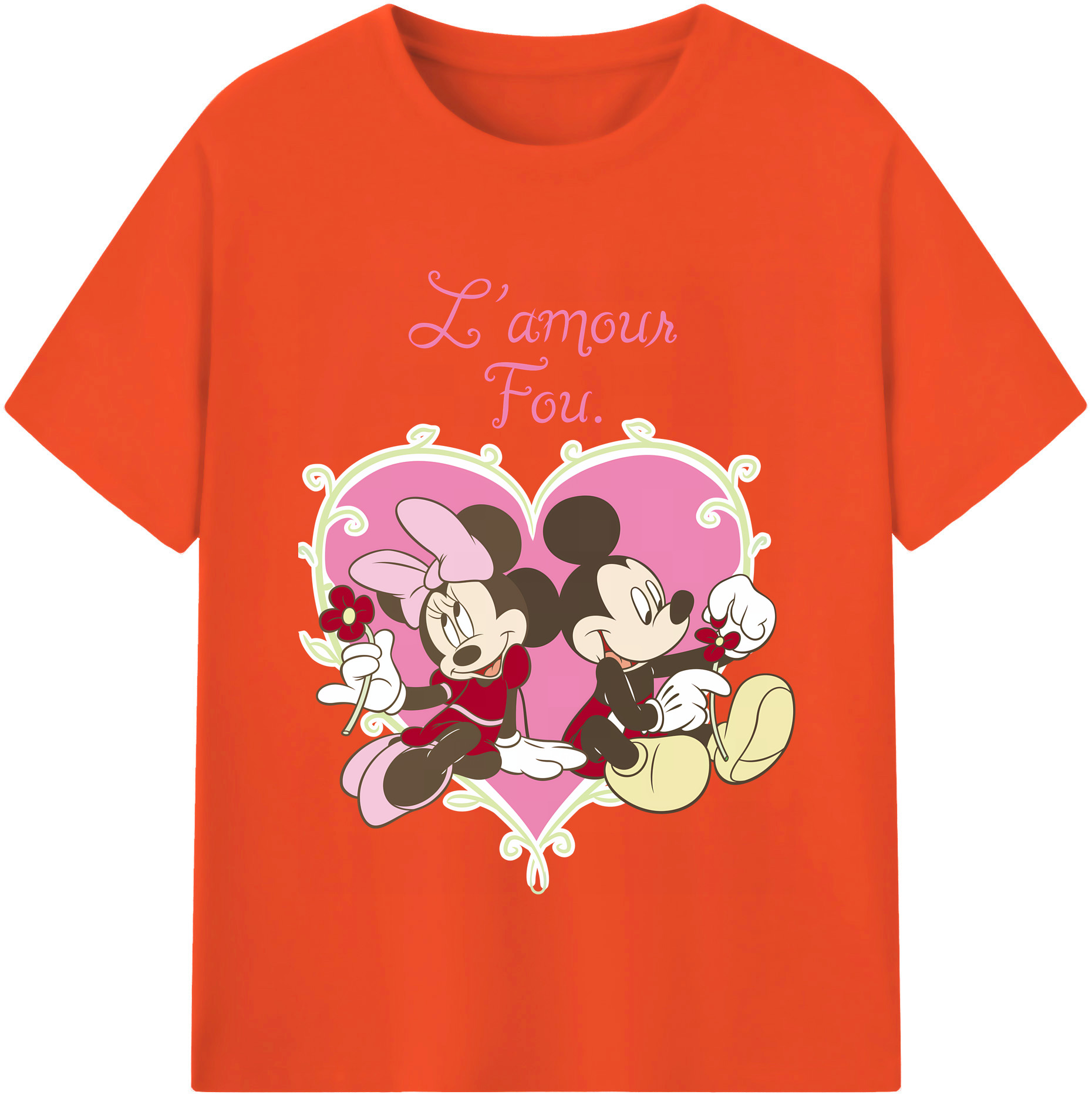 （画像用） ミッキーマウス Mickey Mouse 綿100％半袖Tシャツ（フロントプリント）