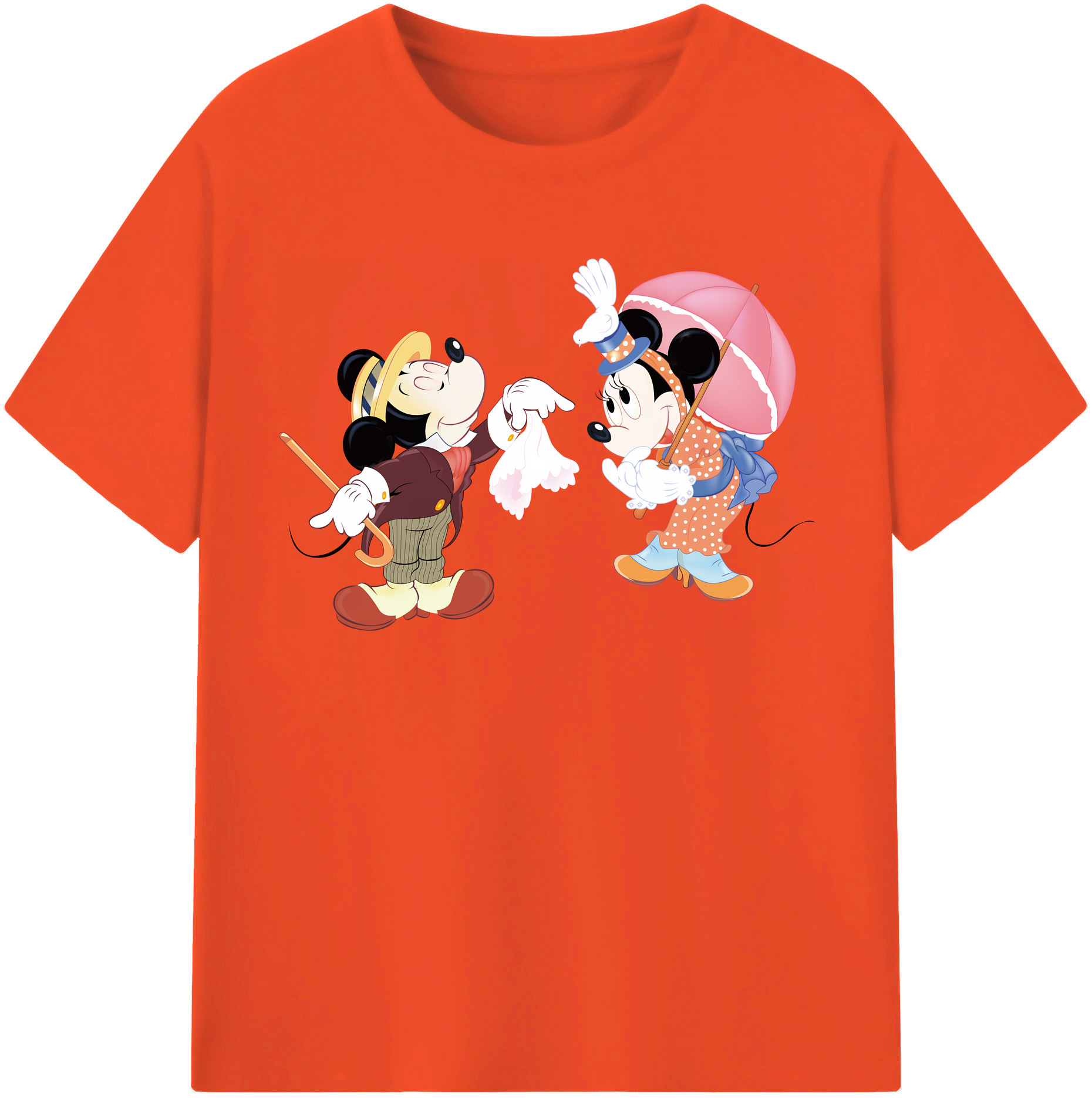 （画像用） ミッキーマウス Mickey Mouse 綿100％半袖Tシャツ（フロントプリント）