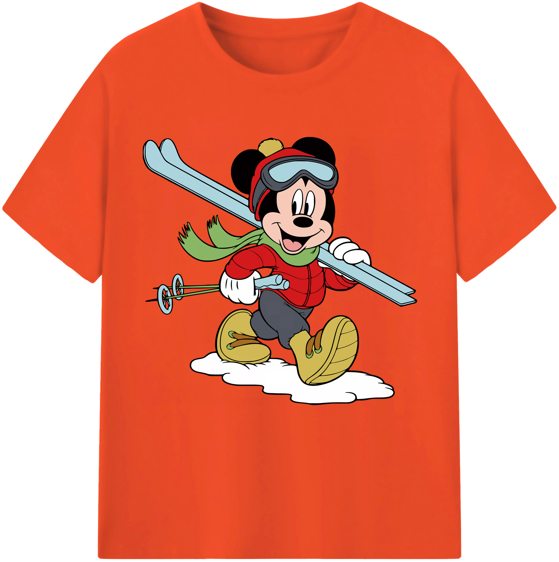 （画像用） ミッキーマウス Mickey Mouse 綿100％半袖Tシャツ（フロントプリント）