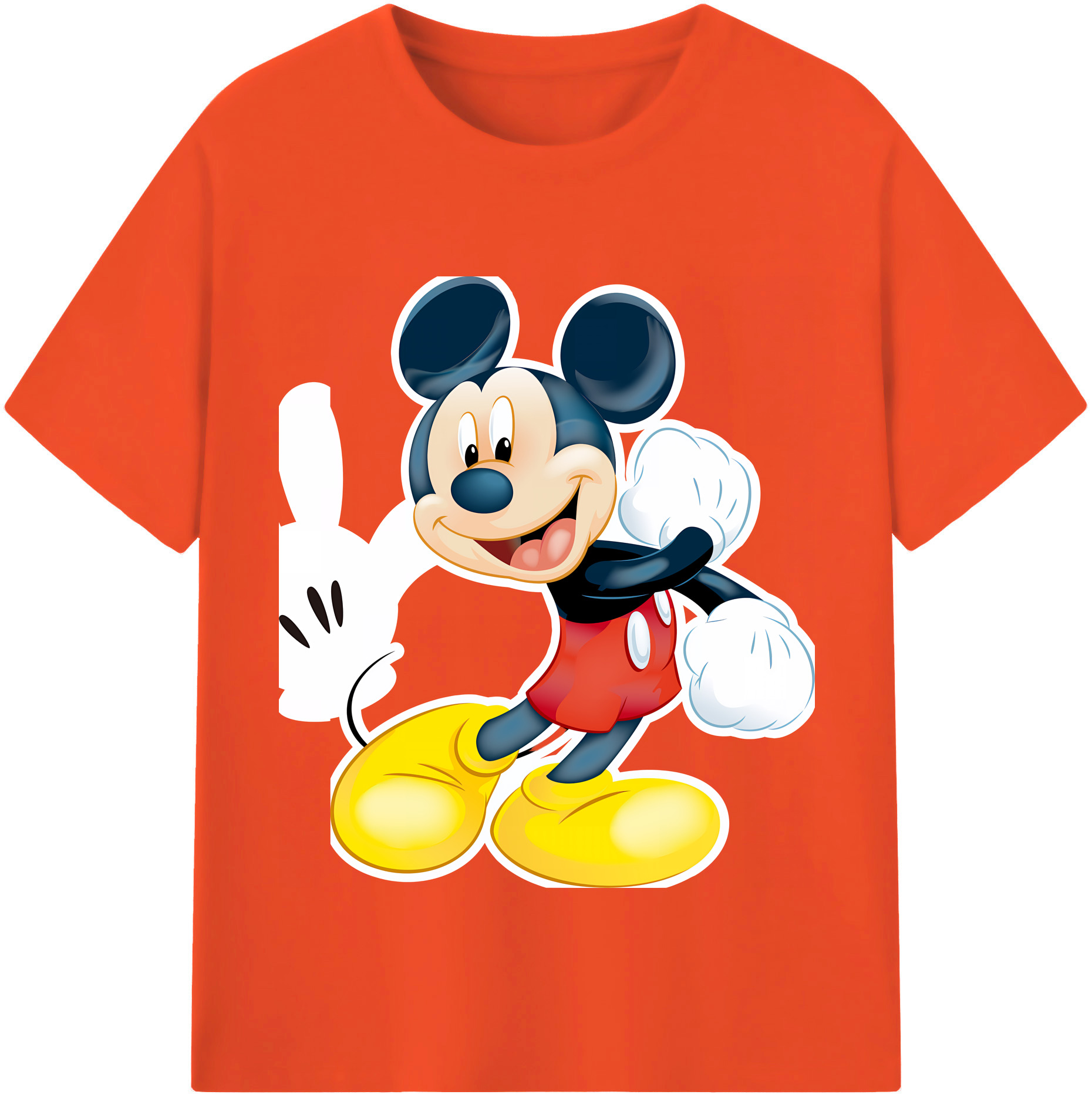 （画像用） ミッキーマウス Mickey Mouse 綿100％半袖Tシャツ（フロントプリント）