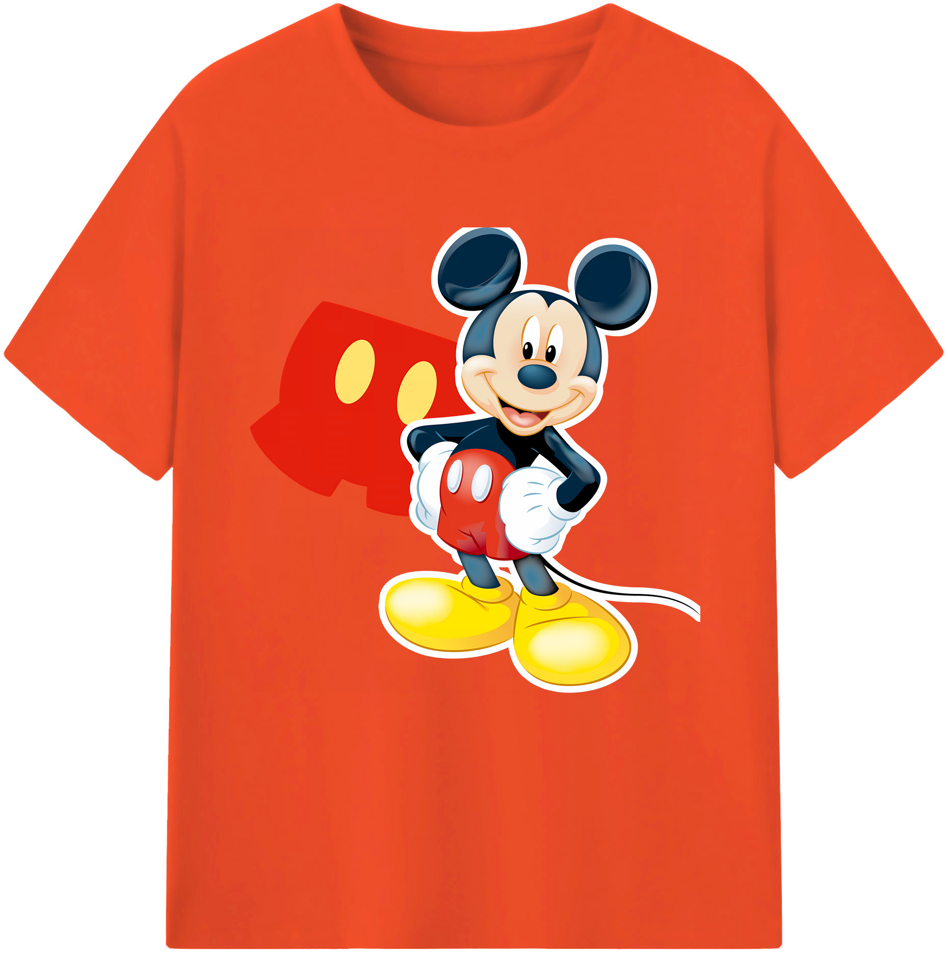 （画像用） ミッキーマウス Mickey Mouse 綿100％半袖Tシャツ（フロントプリント）