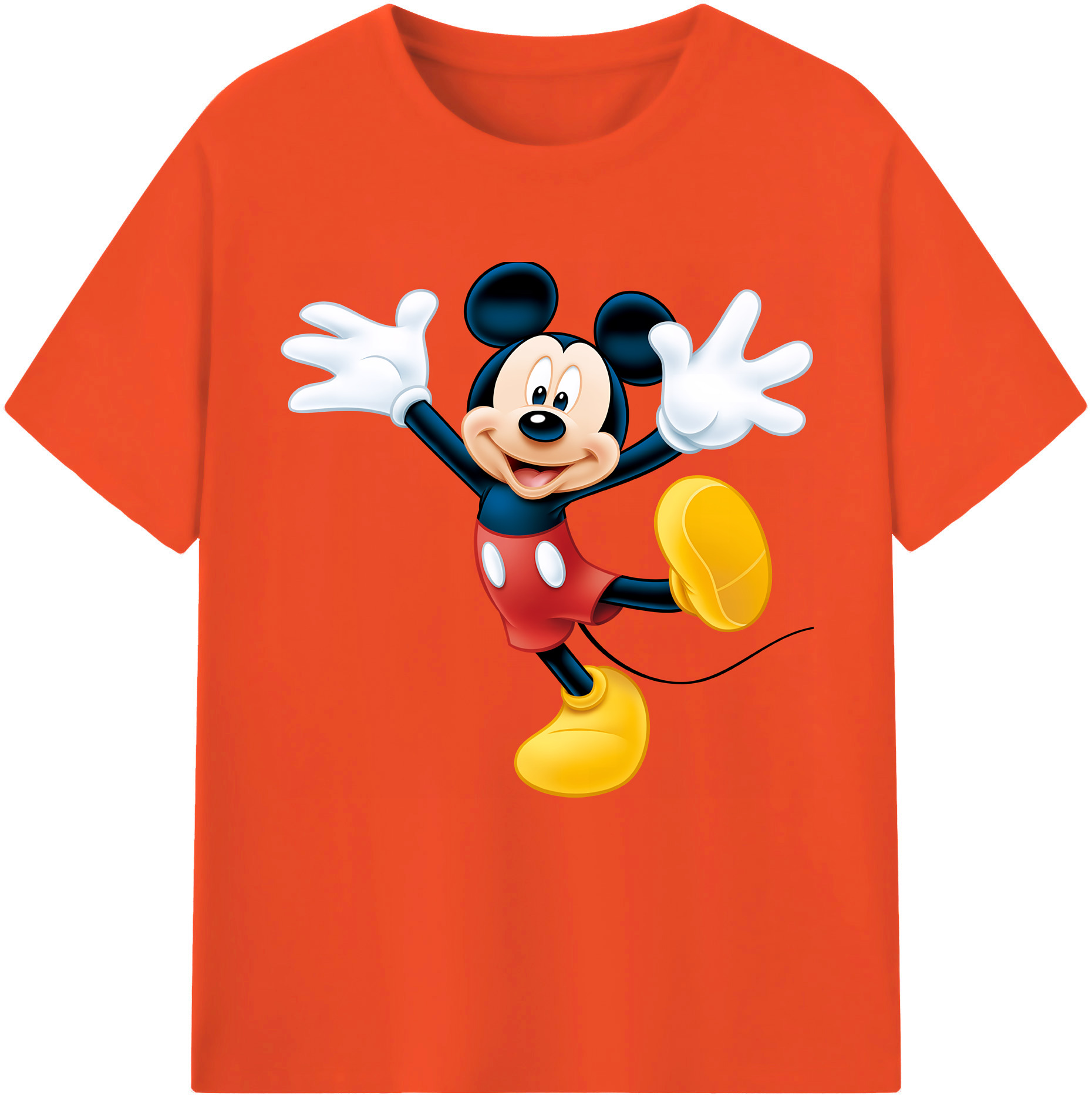 （画像用） ミッキーマウス Mickey Mouse 綿100％半袖Tシャツ（フロントプリント）