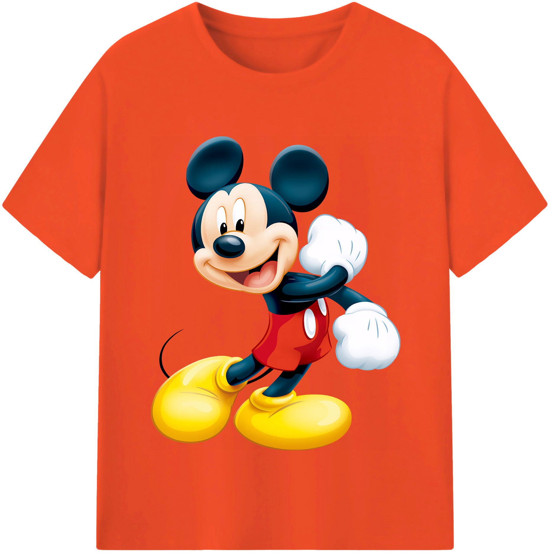 （画像用） ミッキーマウス Mickey Mouse 綿100％半袖Tシャツ（フロントプリント）