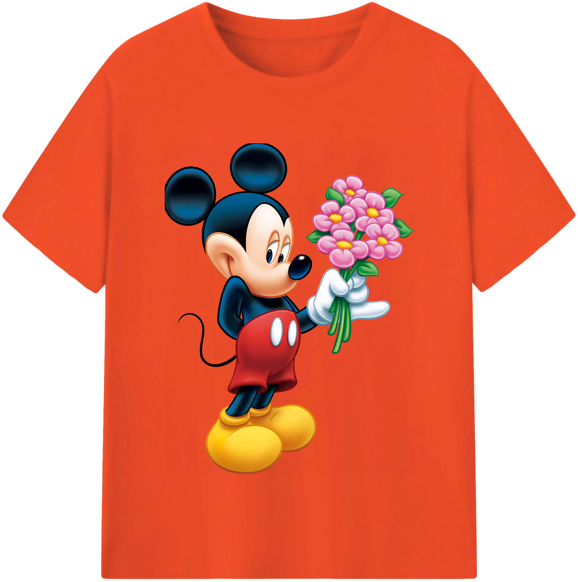 （画像用） ミッキーマウス Mickey Mouse 綿100％半袖Tシャツ（フロントプリント）
