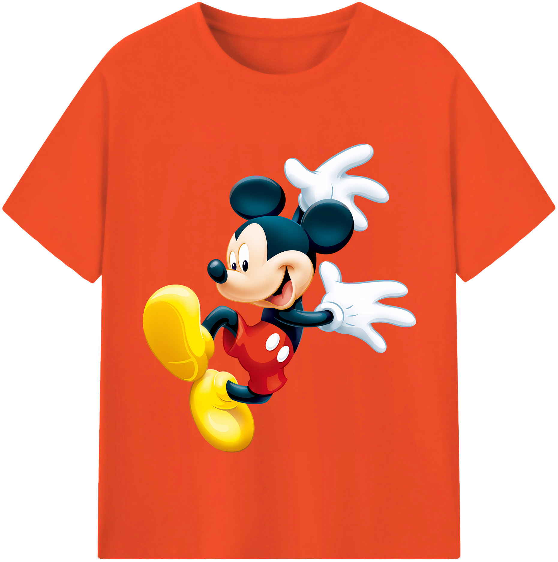（画像用） ミッキーマウス Mickey Mouse 綿100％半袖Tシャツ（フロントプリント）