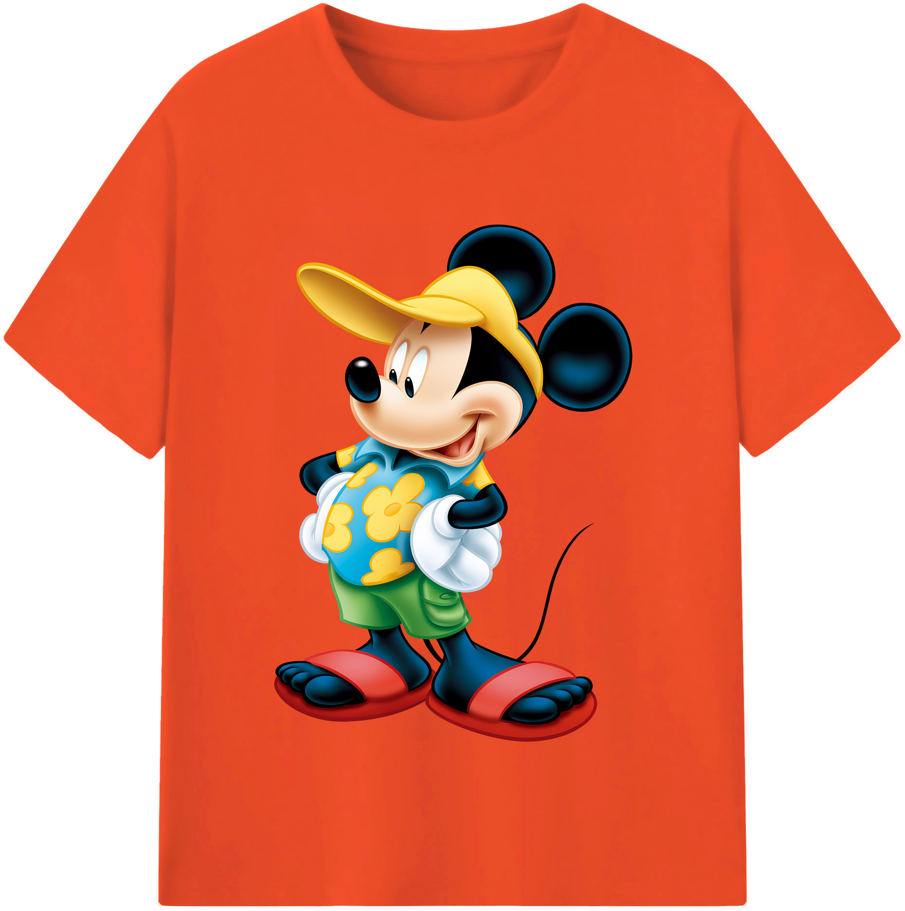 （画像用） ミッキーマウス Mickey Mouse 綿100％半袖Tシャツ（フロントプリント）