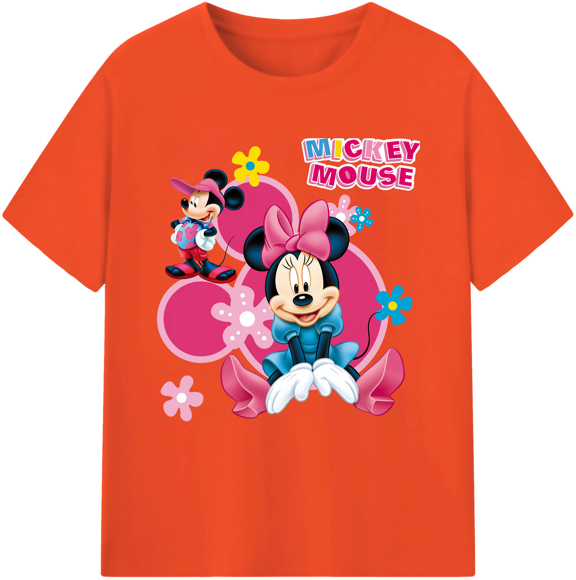 （画像用） ミッキーマウス Mickey Mouse 綿100％半袖Tシャツ（フロントプリント）