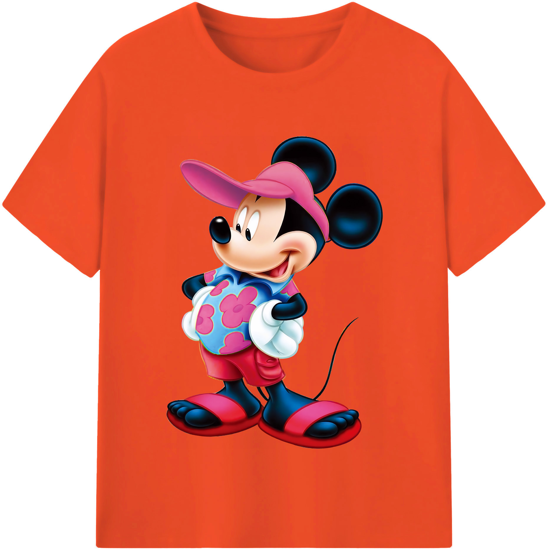 （画像用） ミッキーマウス Mickey Mouse 綿100％半袖Tシャツ（フロントプリント）