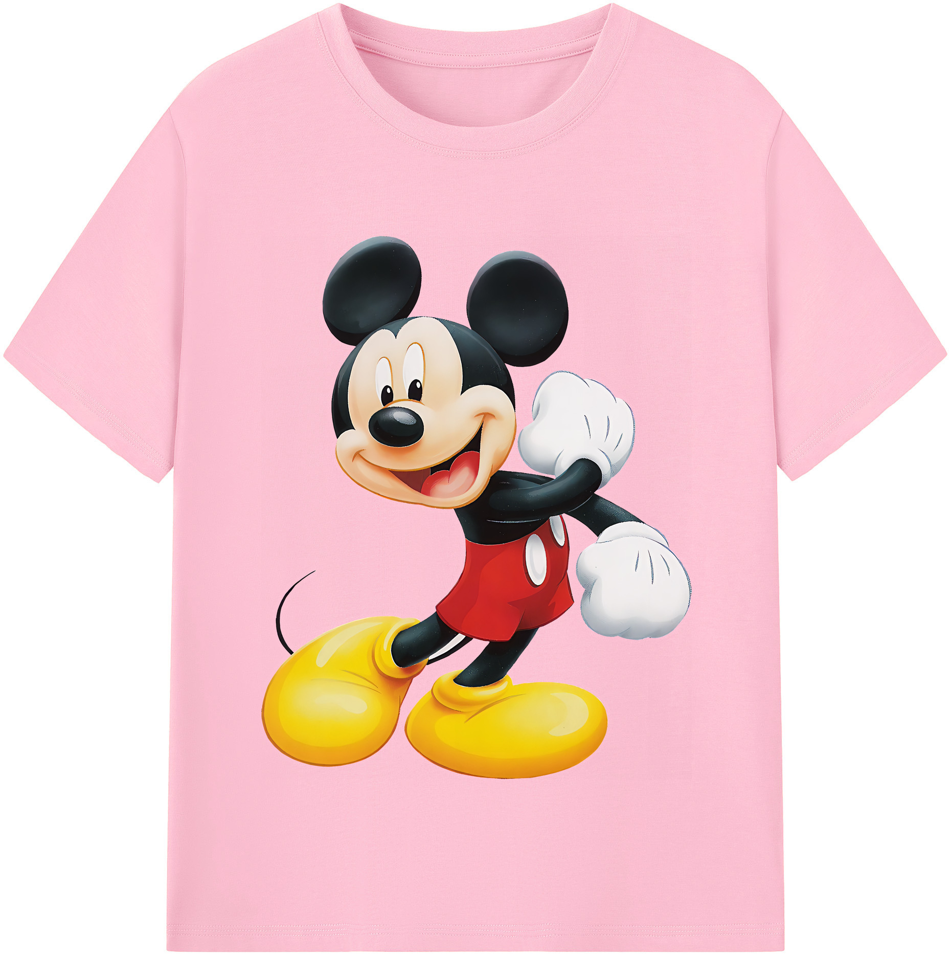 （画像用） ミッキーマウス Mickey Mouse 綿100％半袖Tシャツ（フロントプリント）