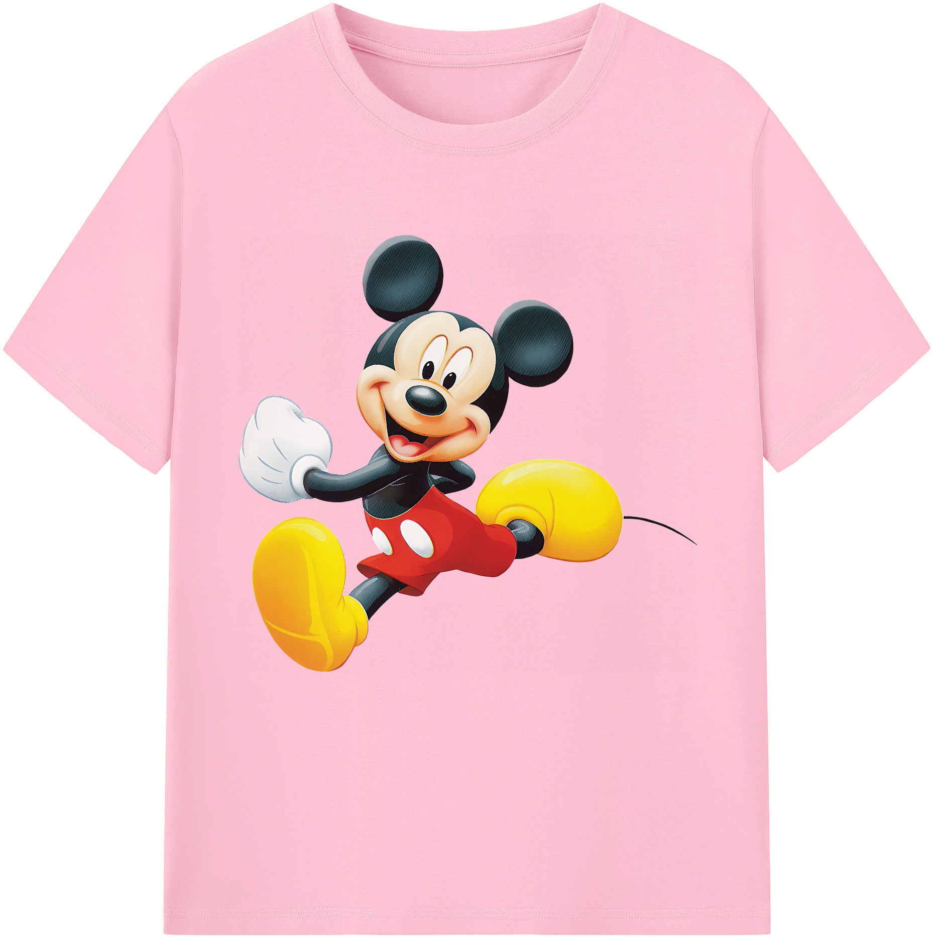 （画像用） ミッキーマウス Mickey Mouse 綿100％半袖Tシャツ（フロントプリント）
