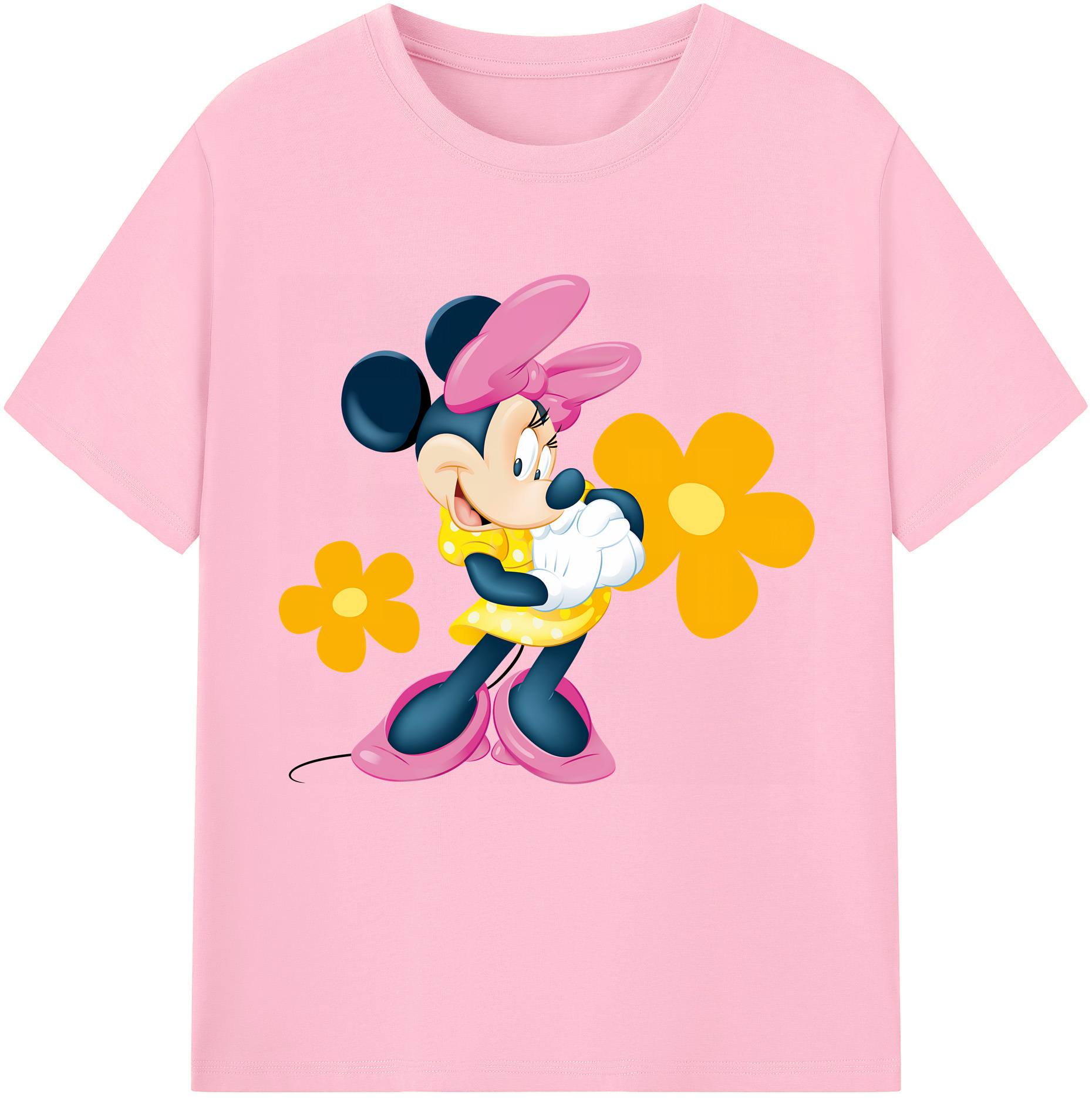 （画像用） ミッキーマウス Mickey Mouse 綿100％半袖Tシャツ（フロントプリント）