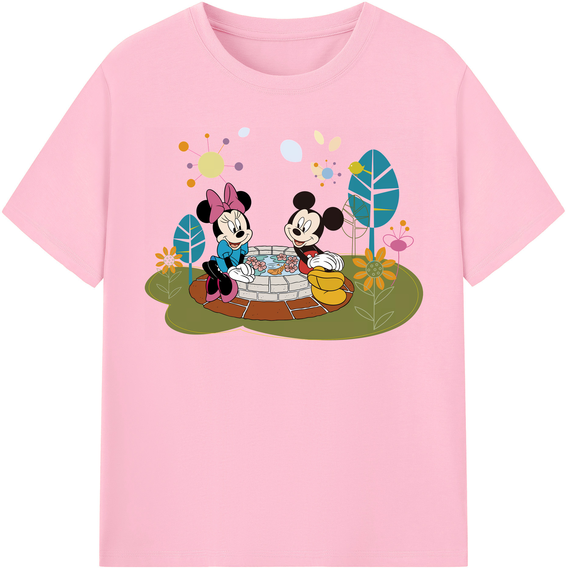 （画像用） ミッキーマウス Mickey Mouse 綿100％半袖Tシャツ（フロントプリント）