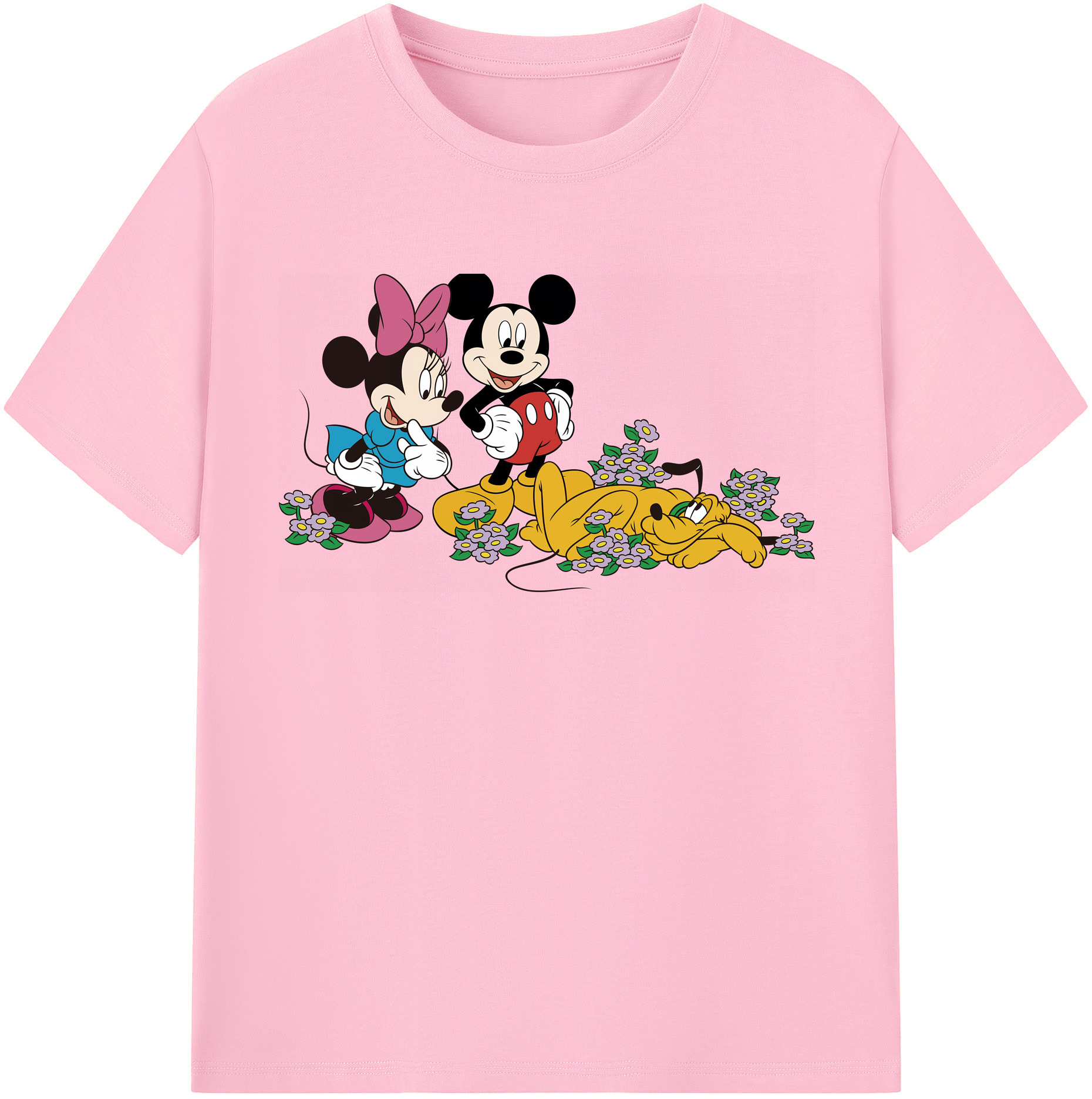 （画像用） ミッキーマウス Mickey Mouse 綿100％半袖Tシャツ（フロントプリント）