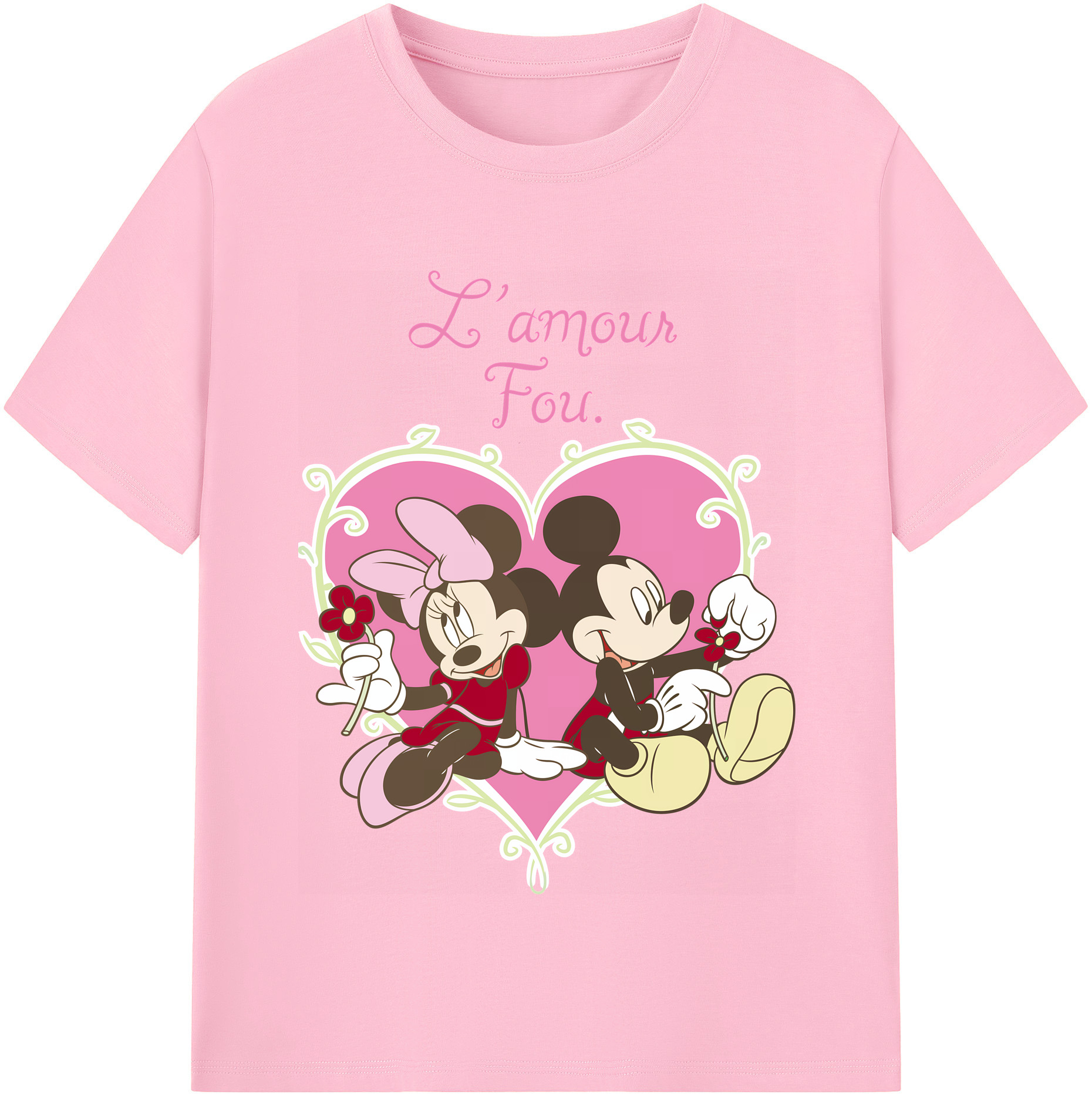 （画像用） ミッキーマウス Mickey Mouse 綿100％半袖Tシャツ（フロントプリント）