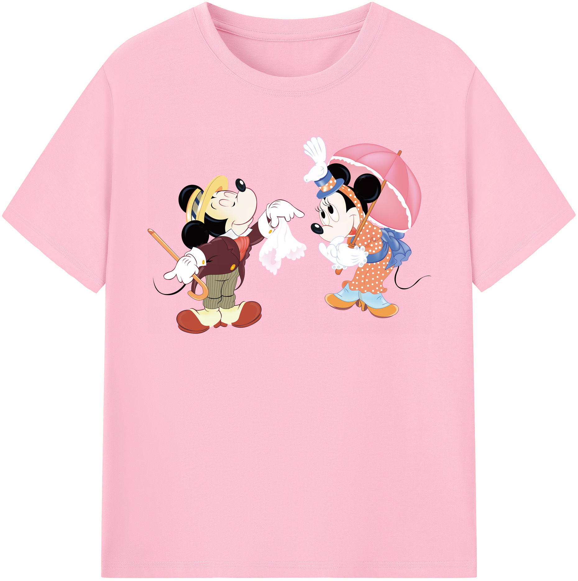 （画像用） ミッキーマウス Mickey Mouse 綿100％半袖Tシャツ（フロントプリント）