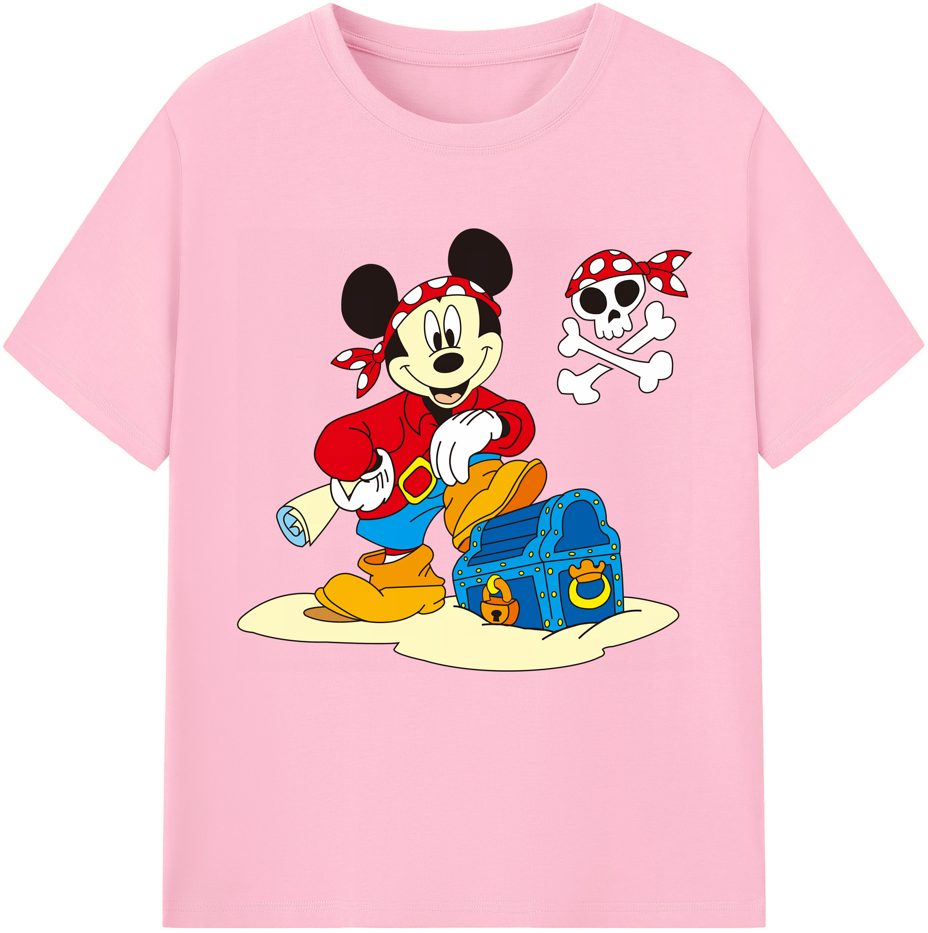 （画像用） ミッキーマウス Mickey Mouse 綿100％半袖Tシャツ（フロントプリント）