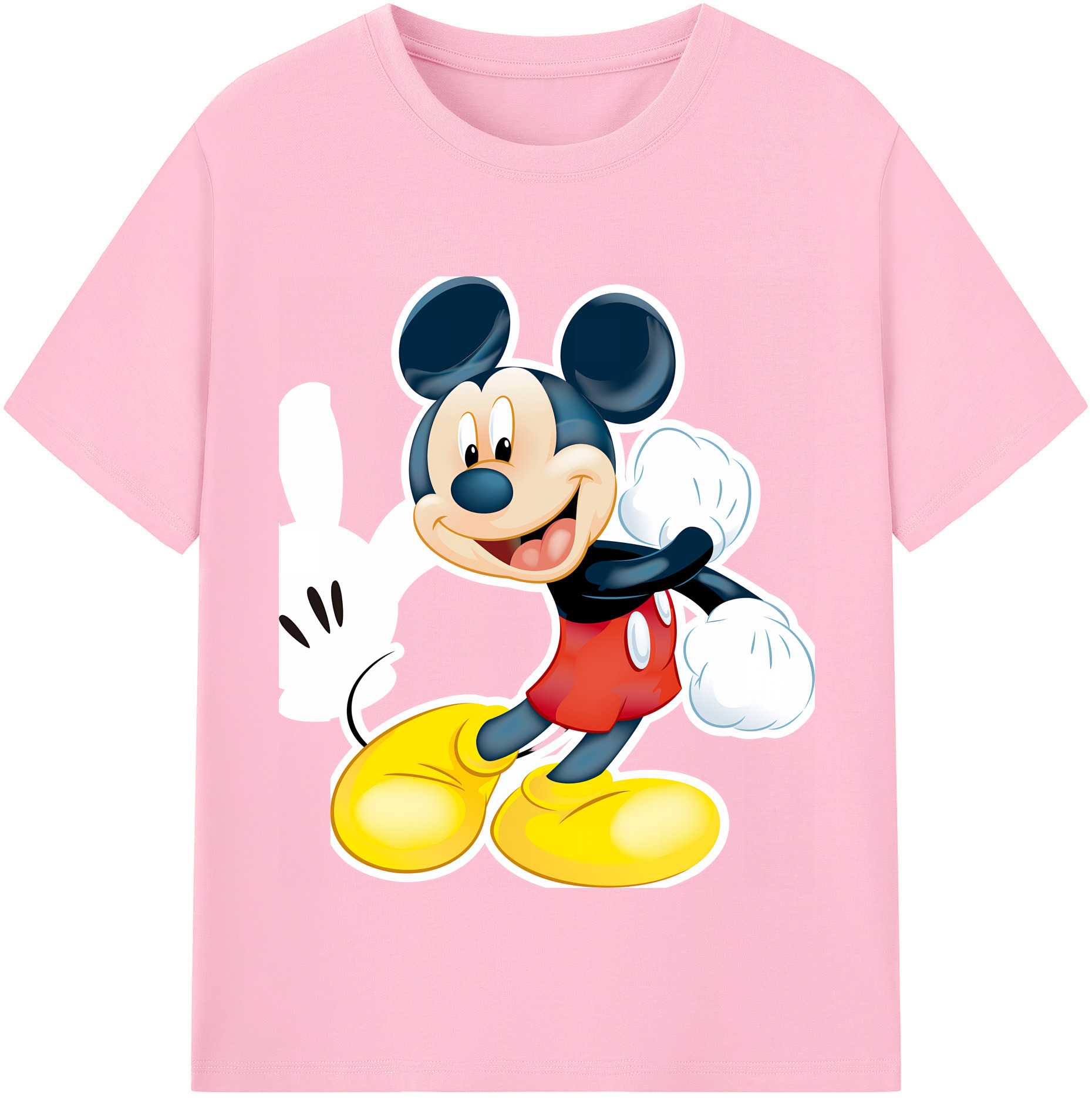 （画像用） ミッキーマウス Mickey Mouse 綿100％半袖Tシャツ（フロントプリント）