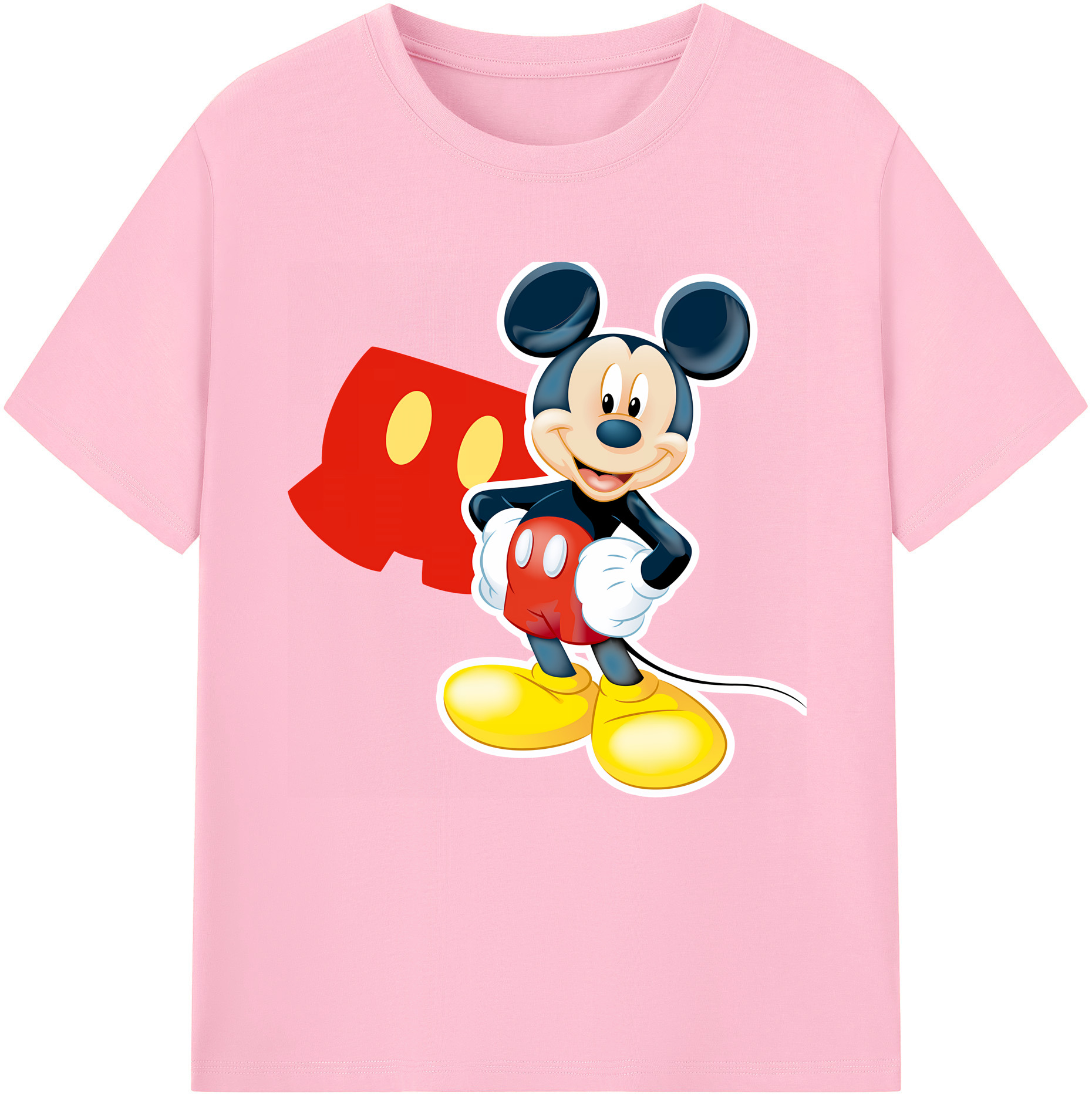 （画像用） ミッキーマウス Mickey Mouse 綿100％半袖Tシャツ（フロントプリント）