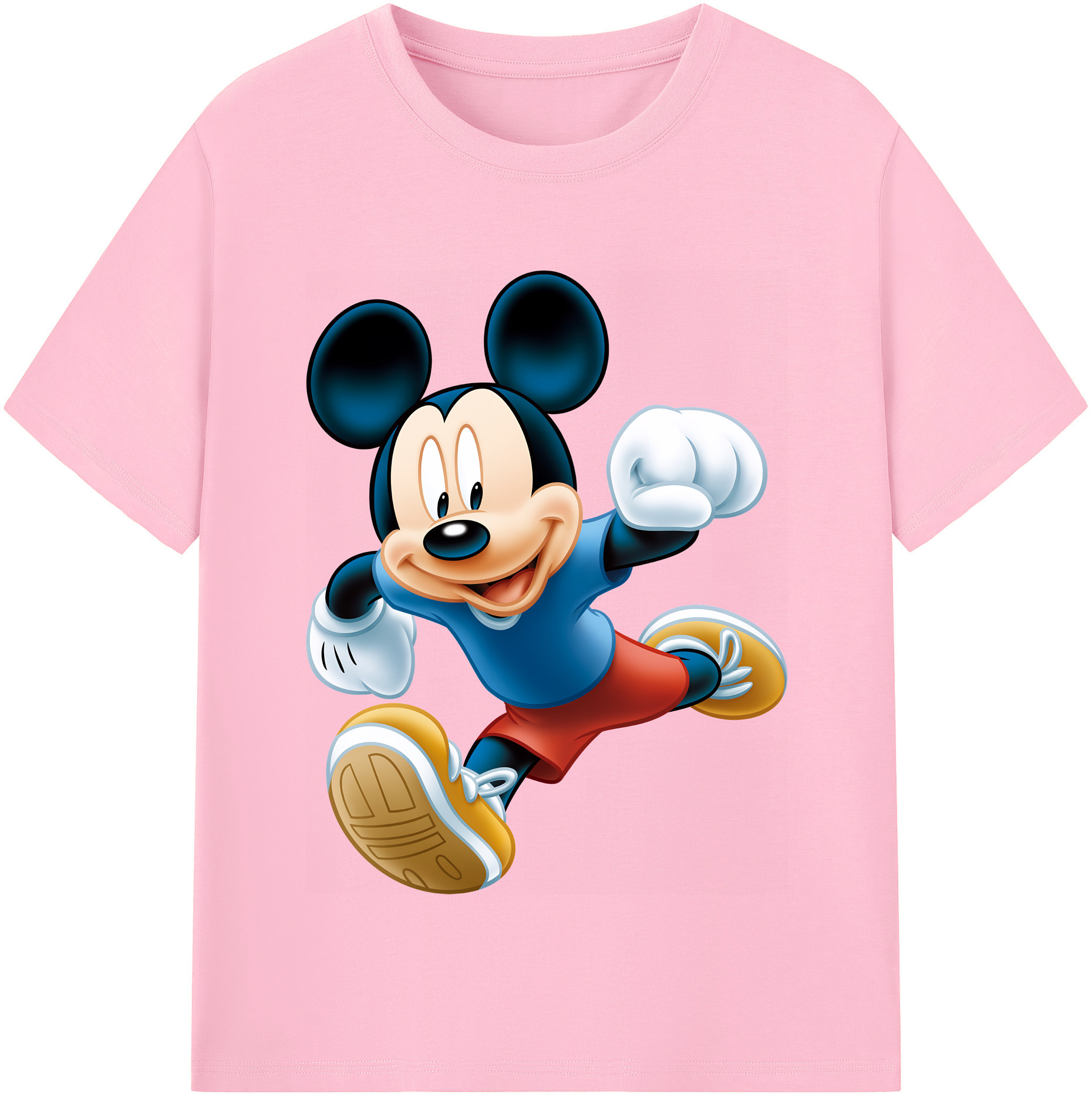 （画像用） ミッキーマウス Mickey Mouse 綿100％半袖Tシャツ（フロントプリント）