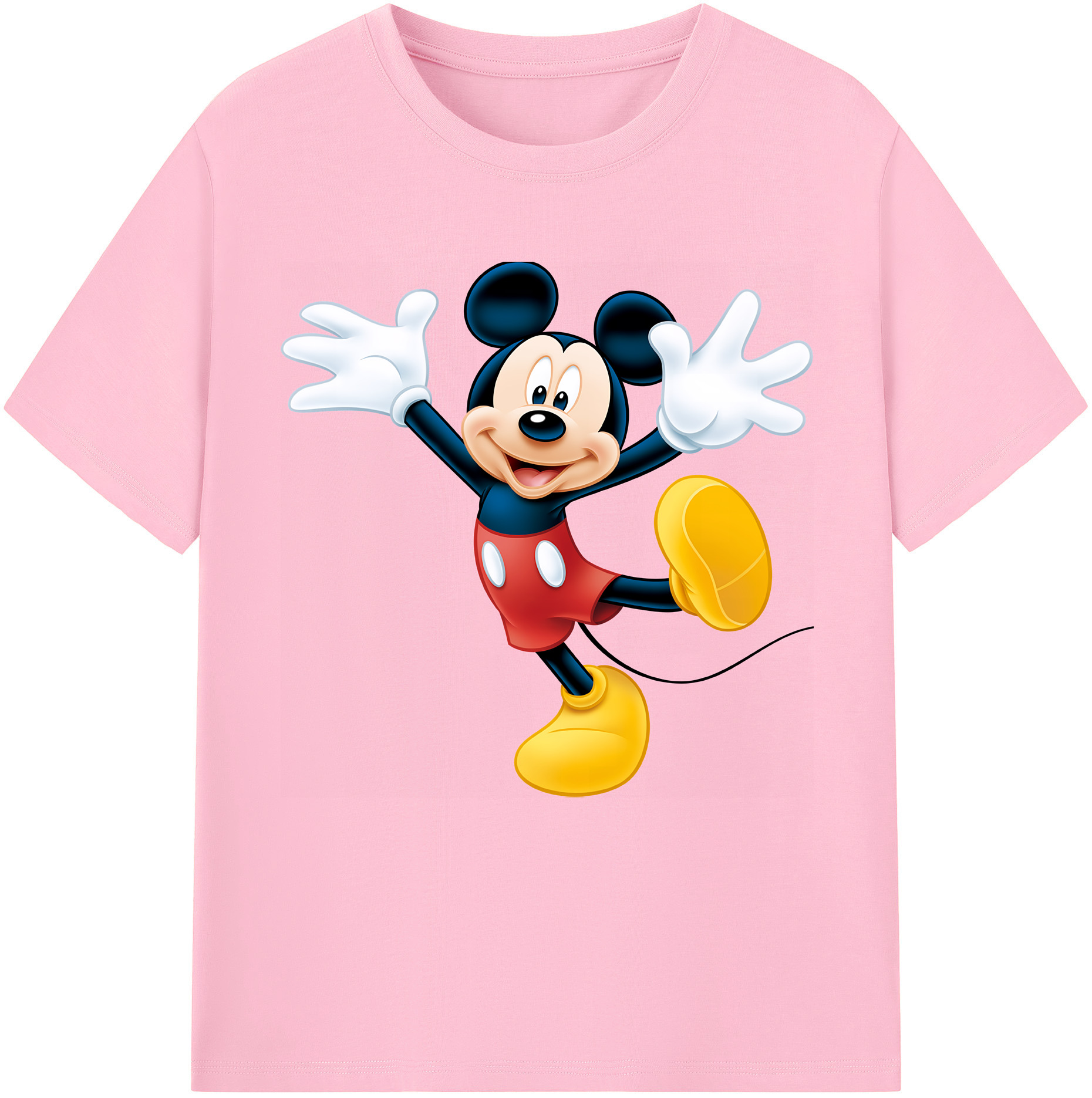 （画像用） ミッキーマウス Mickey Mouse 綿100％半袖Tシャツ（フロントプリント）