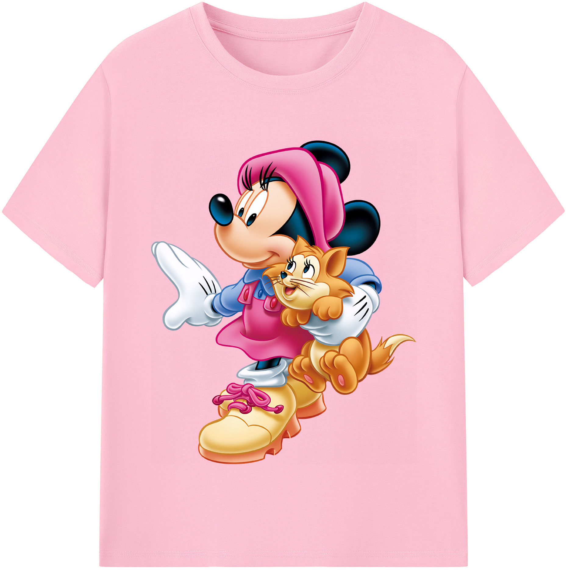 （画像用） ミッキーマウス Mickey Mouse 綿100％半袖Tシャツ（フロントプリント）