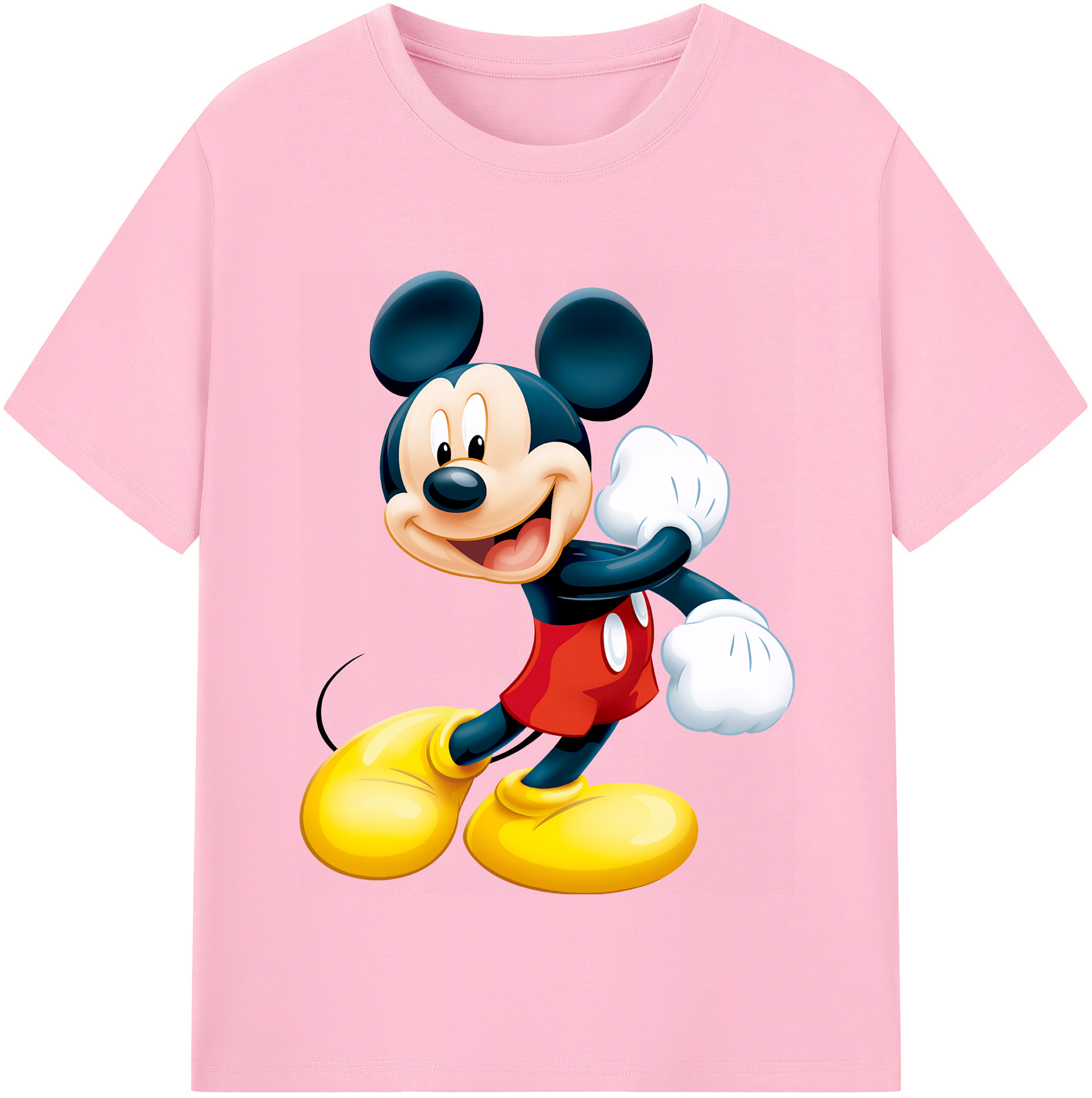 （画像用） ミッキーマウス Mickey Mouse 綿100％半袖Tシャツ（フロントプリント）