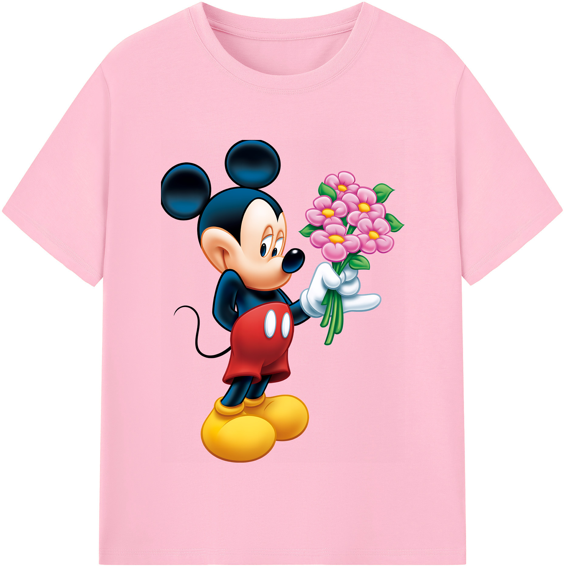 （画像用） ミッキーマウス Mickey Mouse 綿100％半袖Tシャツ（フロントプリント）
