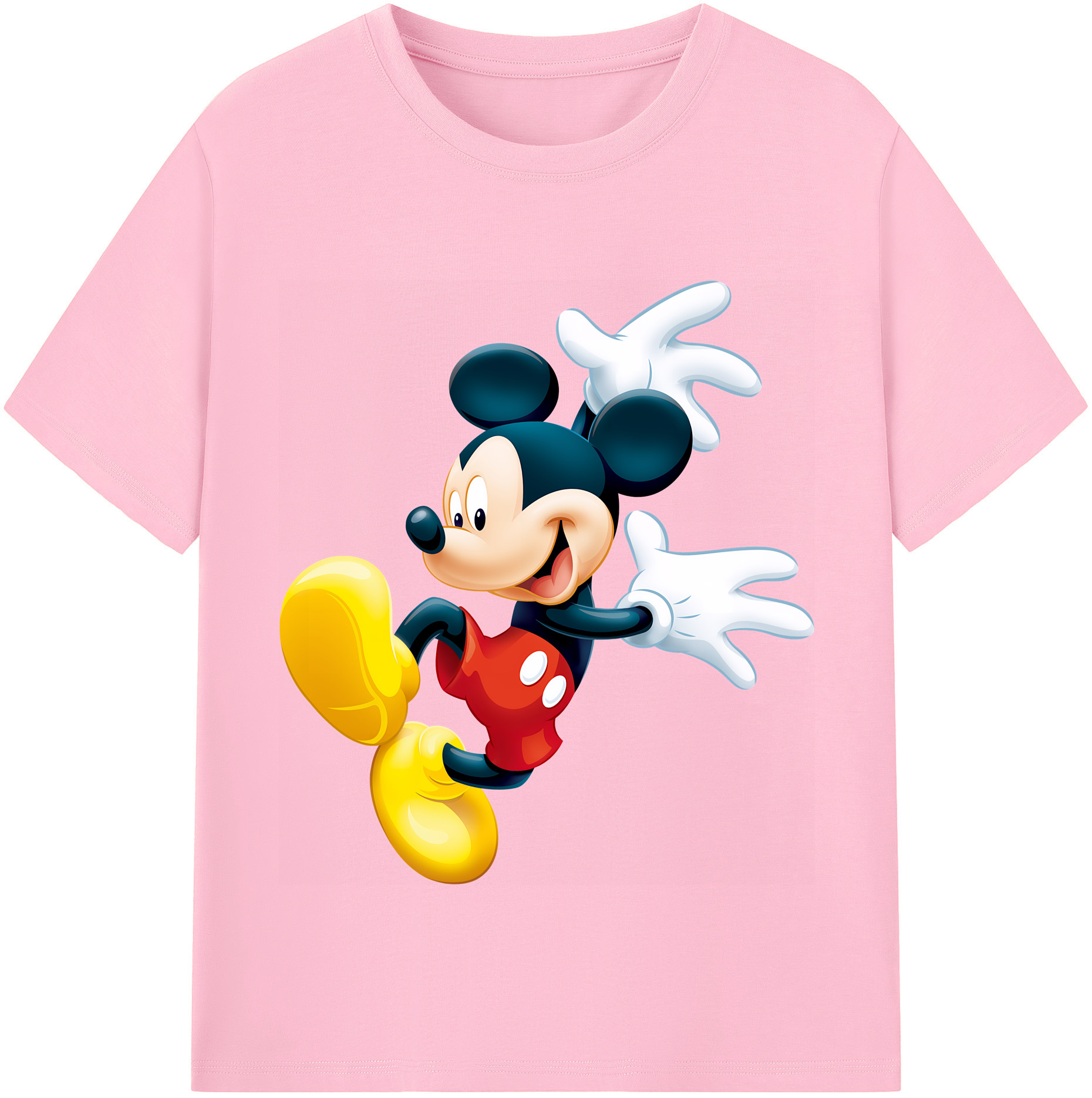 （画像用） ミッキーマウス Mickey Mouse 綿100％半袖Tシャツ（フロントプリント）