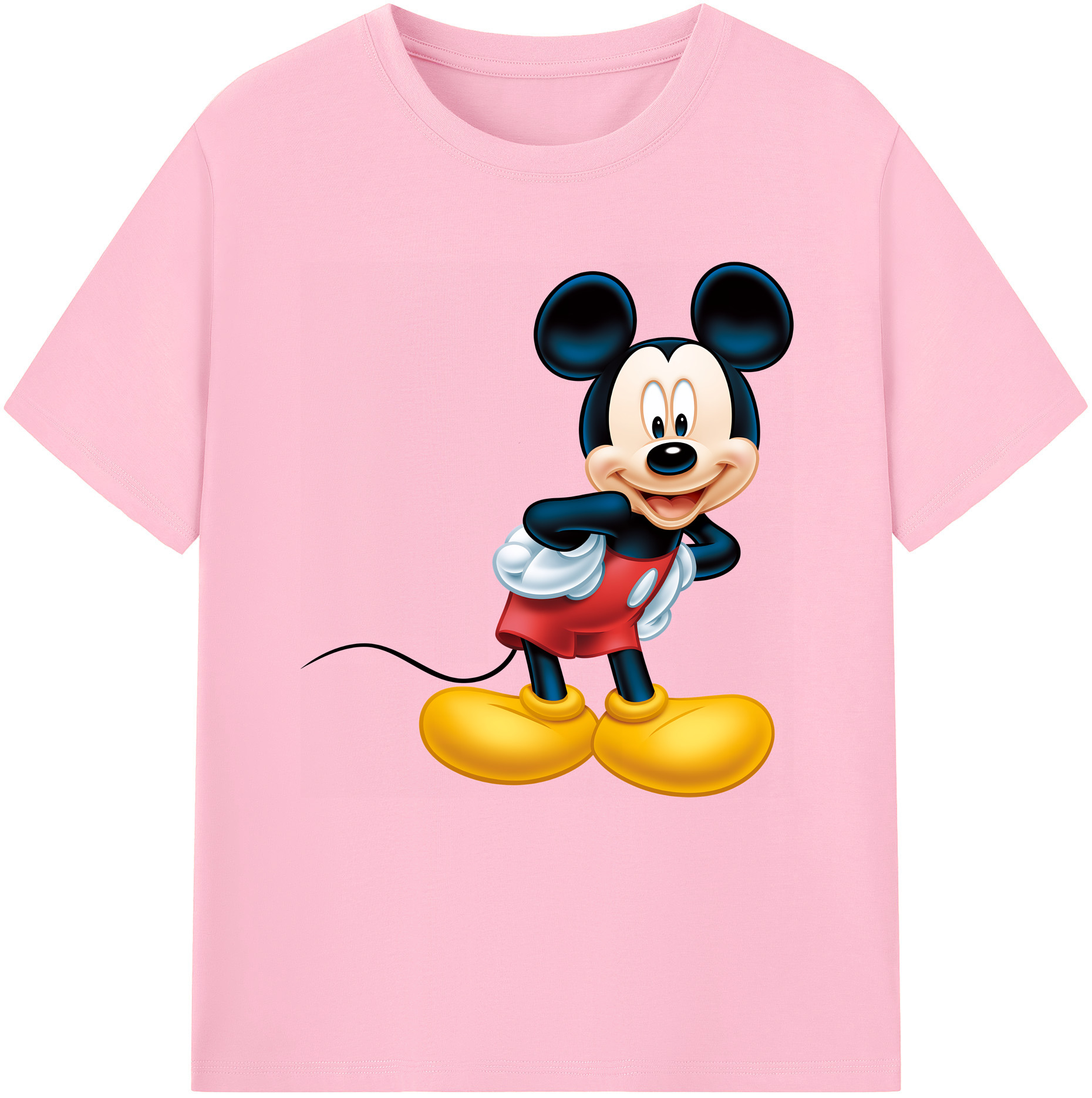 （画像用） ミッキーマウス Mickey Mouse 綿100％半袖Tシャツ（フロントプリント）